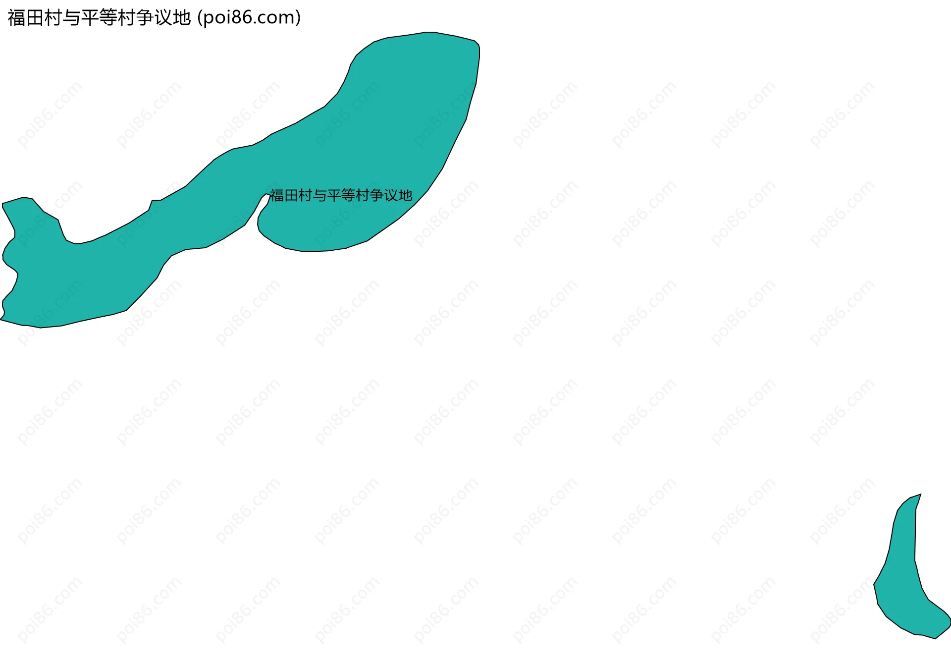 福田村与平等村争议地边界地图