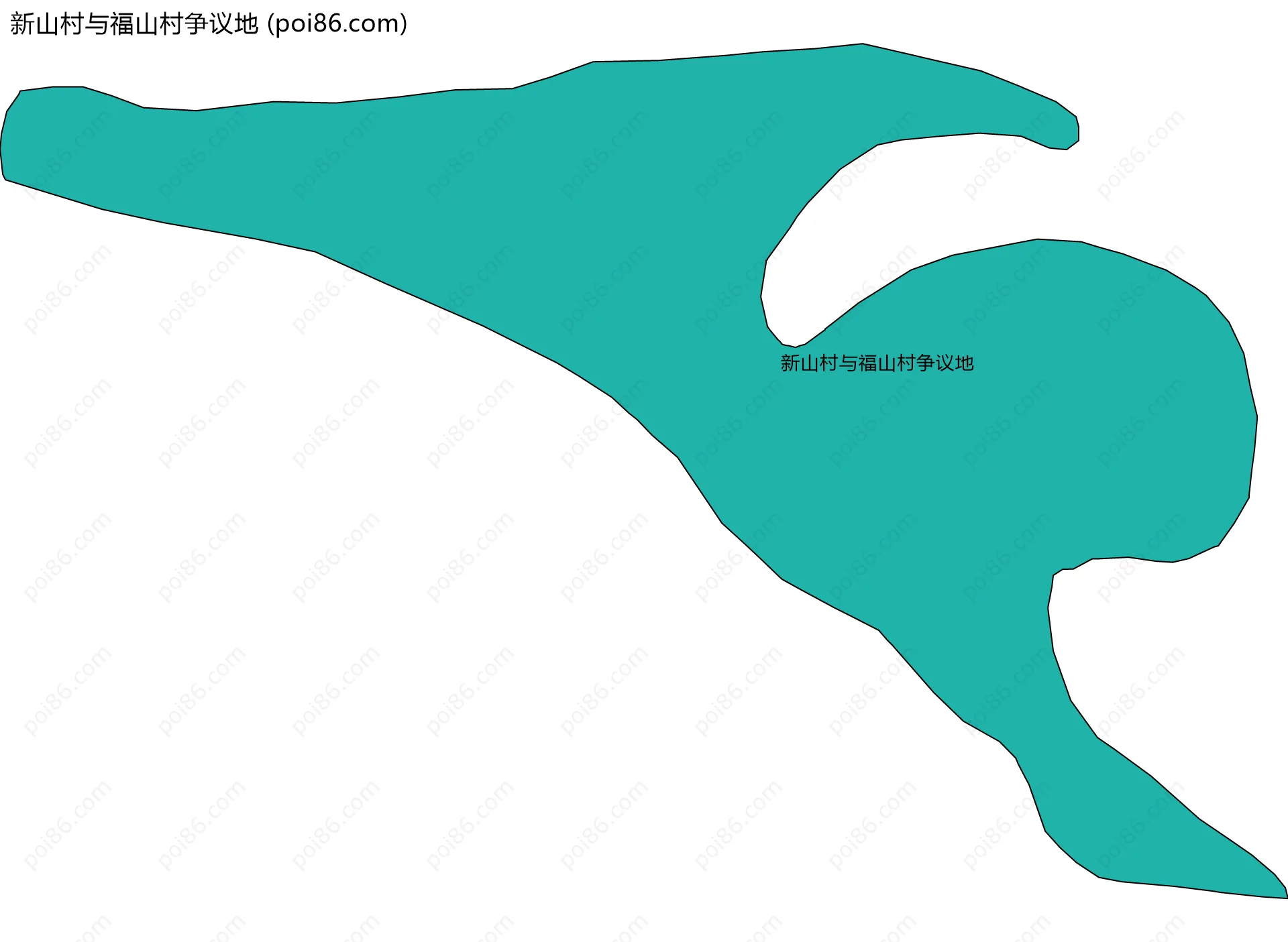 新山村与福山村争议地边界地图