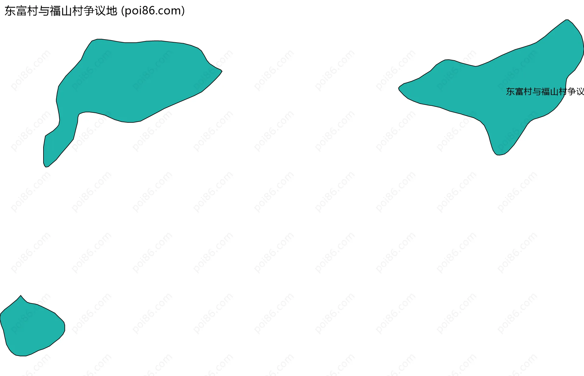 东富村与福山村争议地边界地图