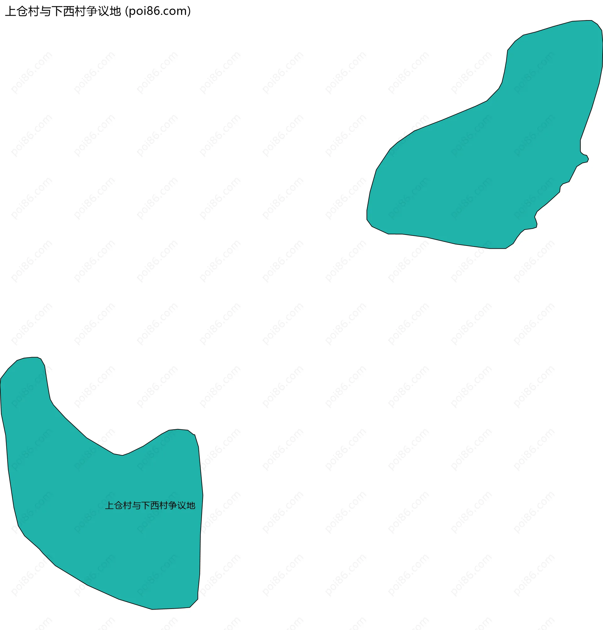 上仓村与下西村争议地边界地图