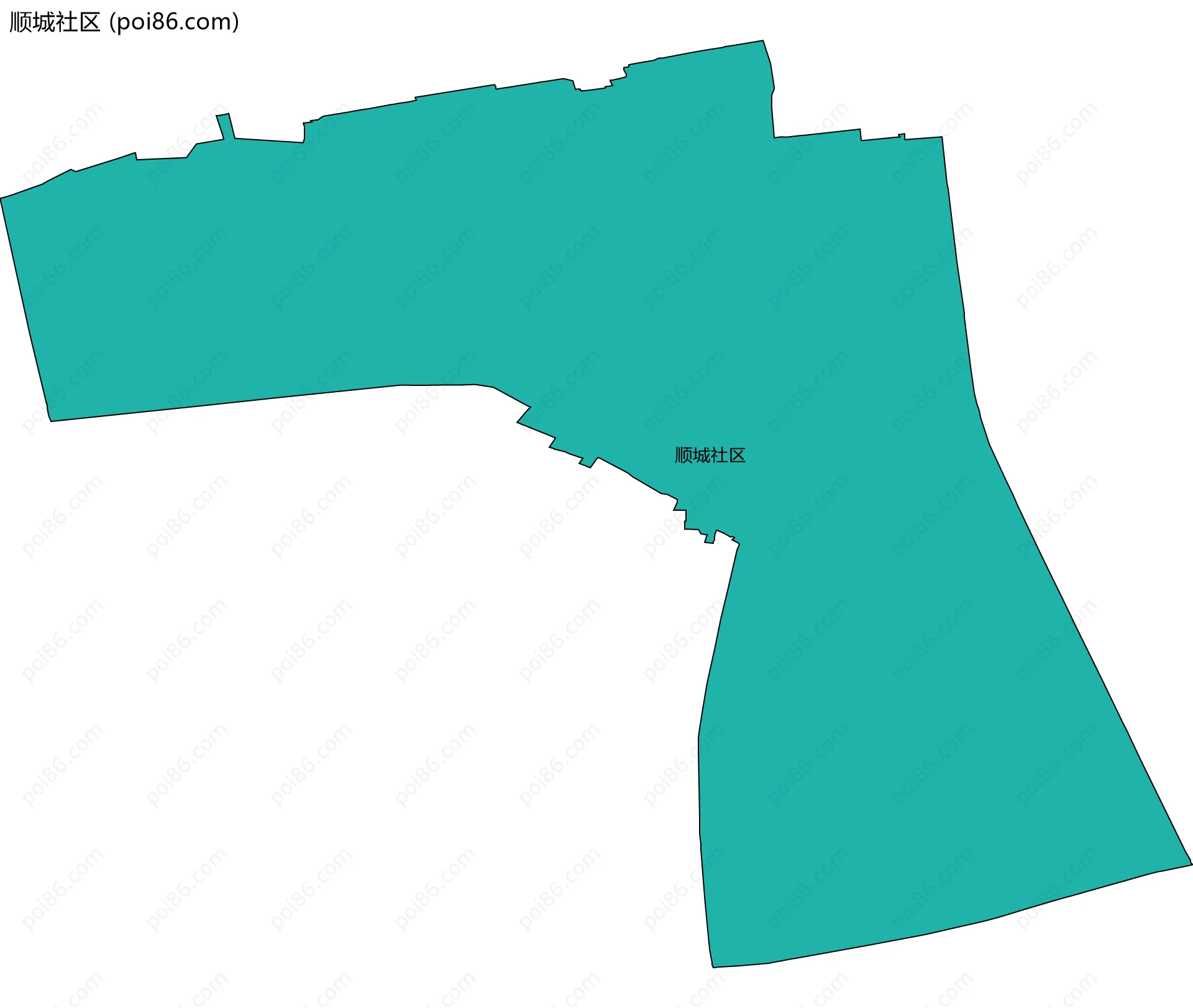 顺城社区边界地图