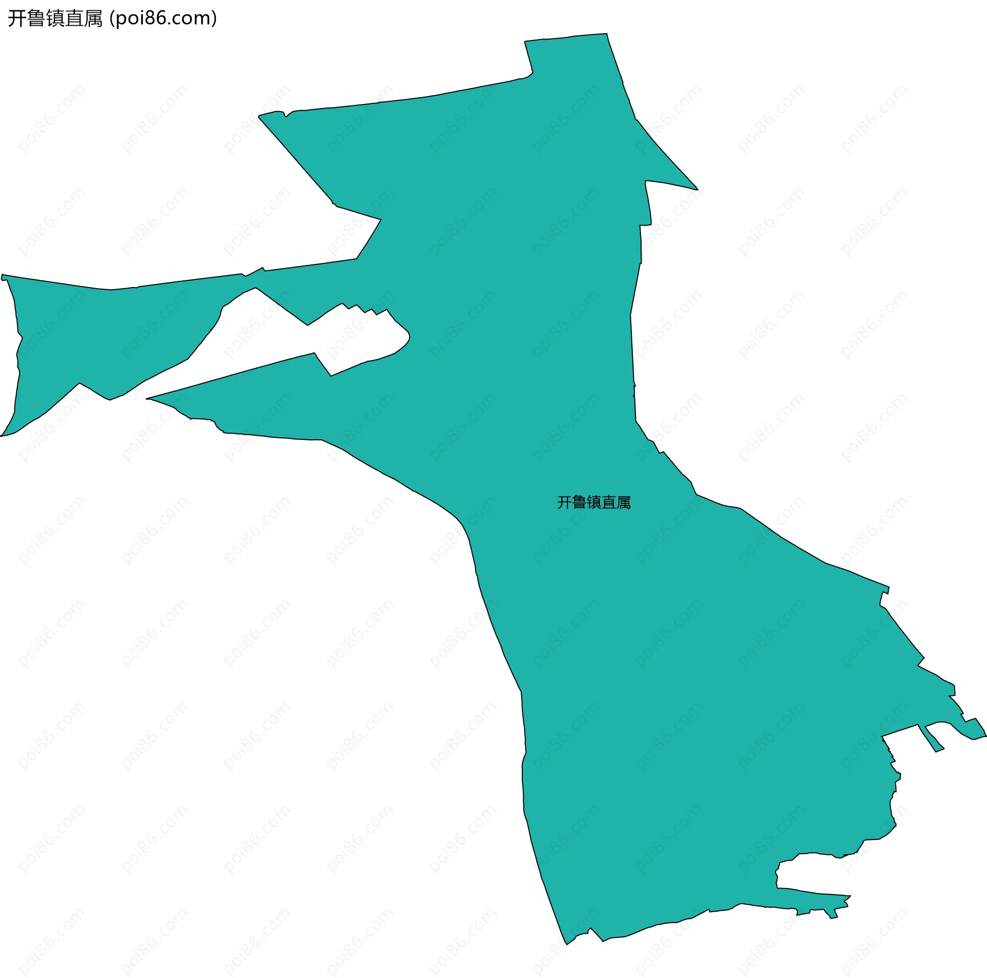 开鲁镇直属边界地图