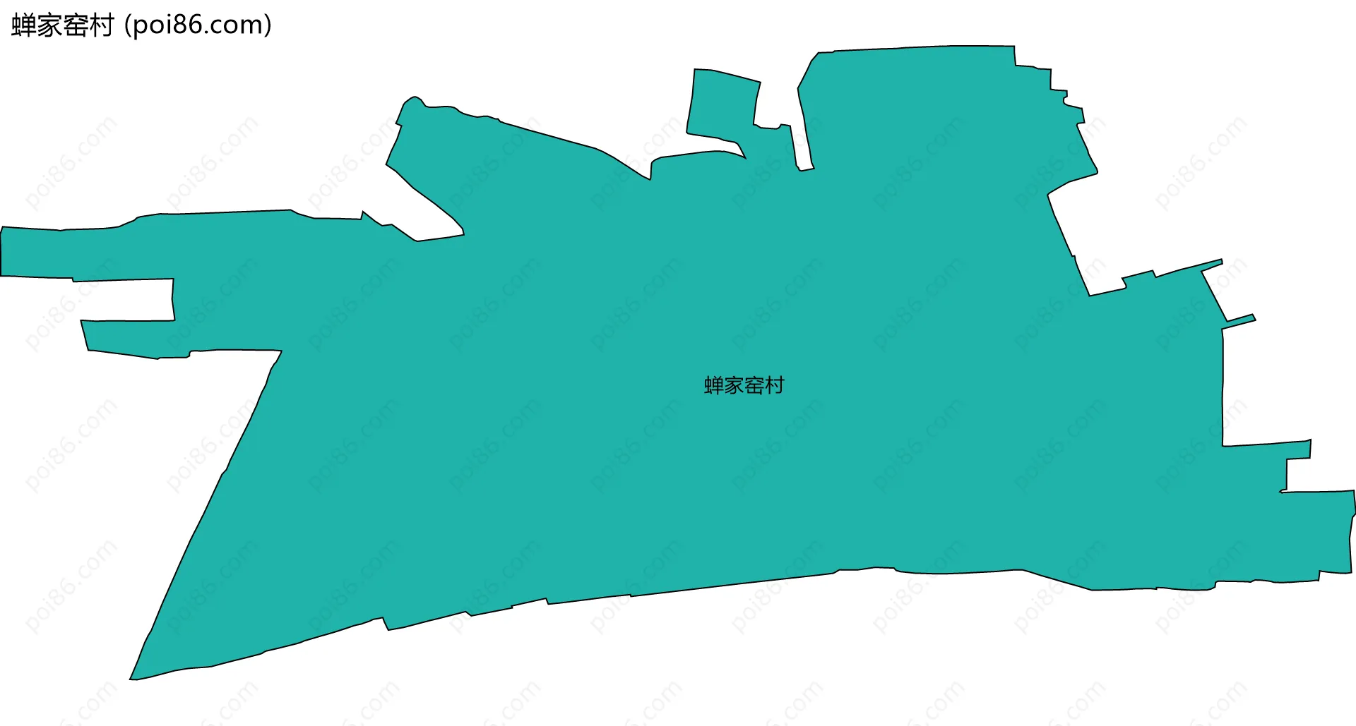 蝉家窑村边界地图