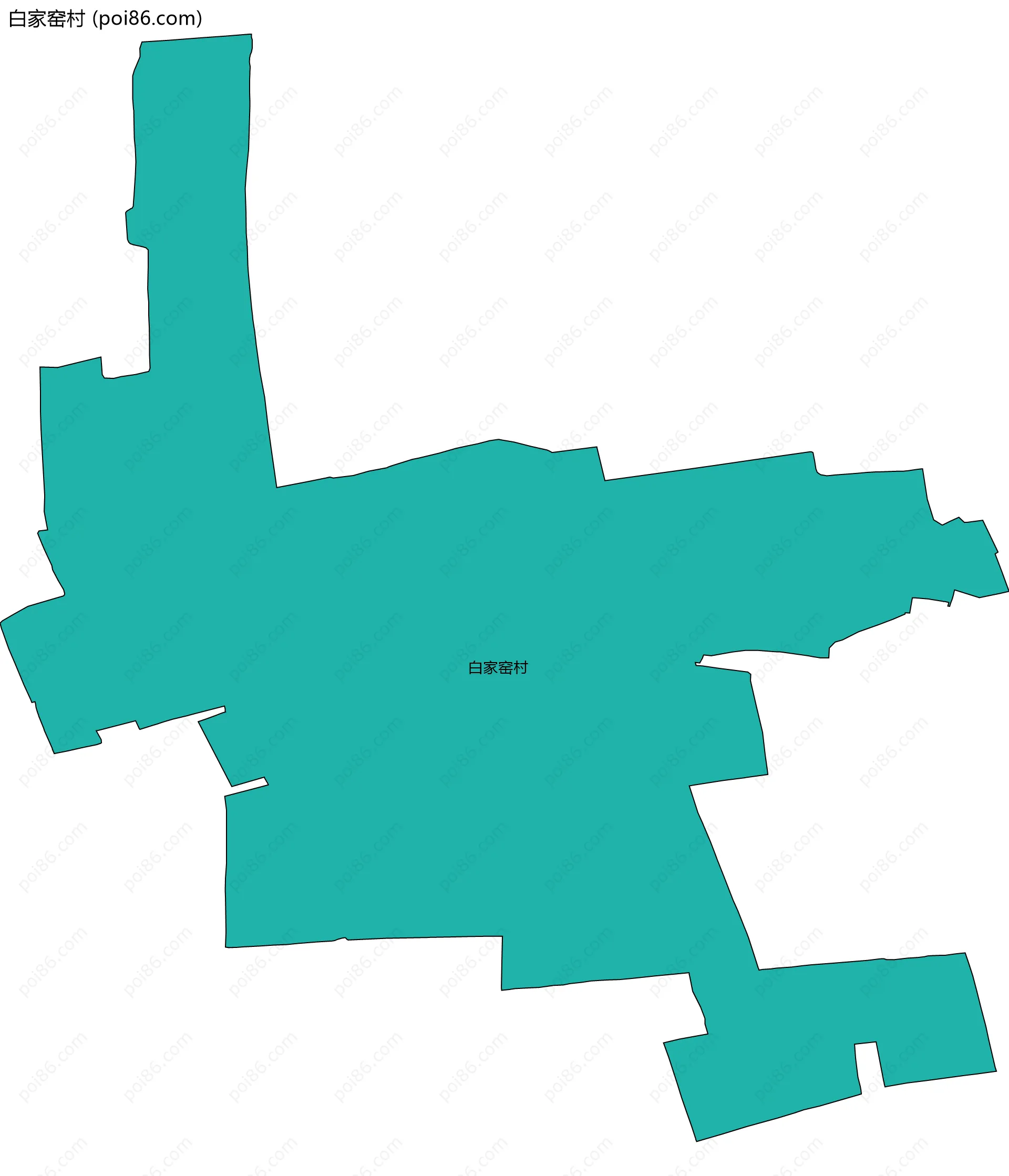 白家窑村边界地图