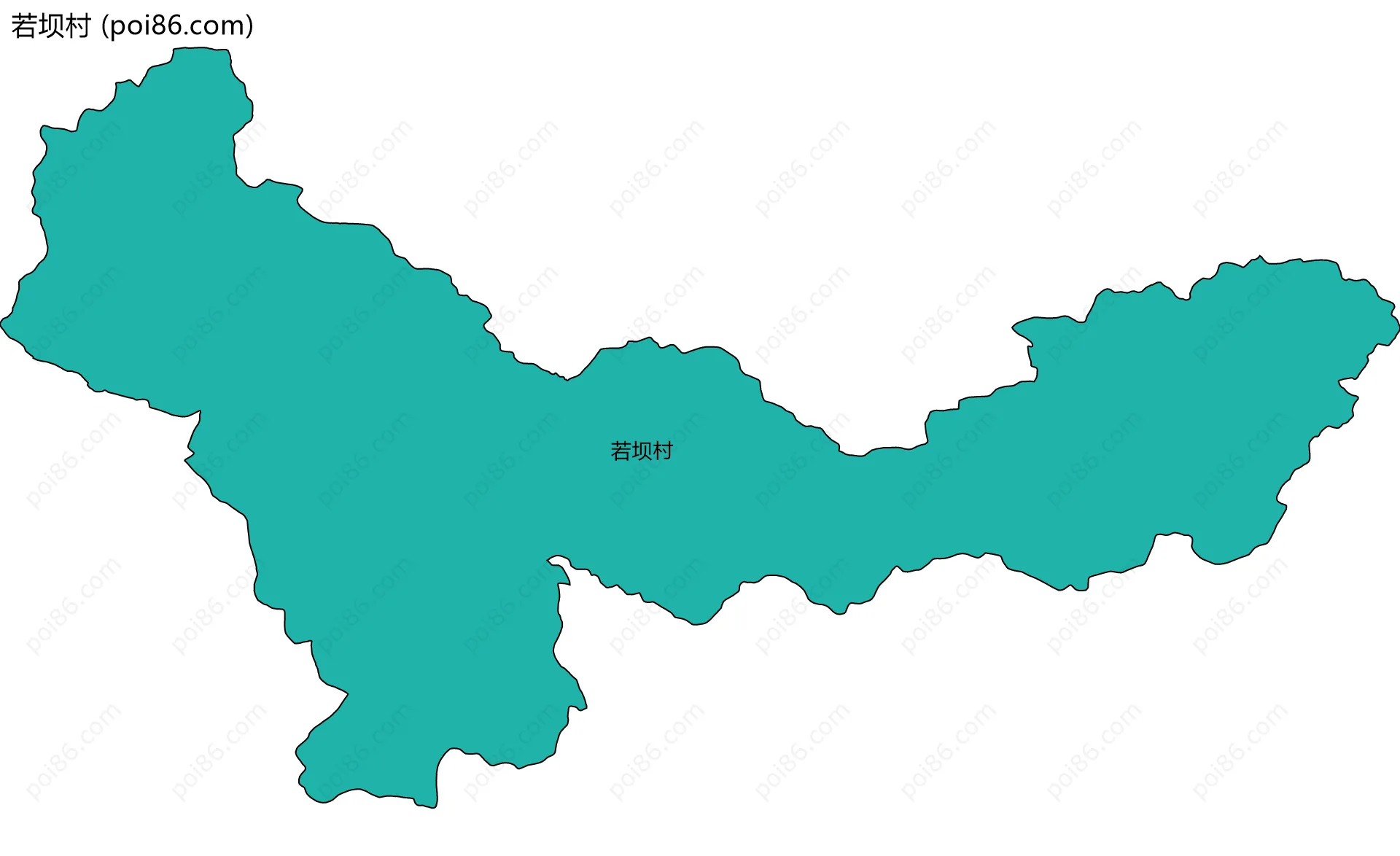 若坝村边界地图