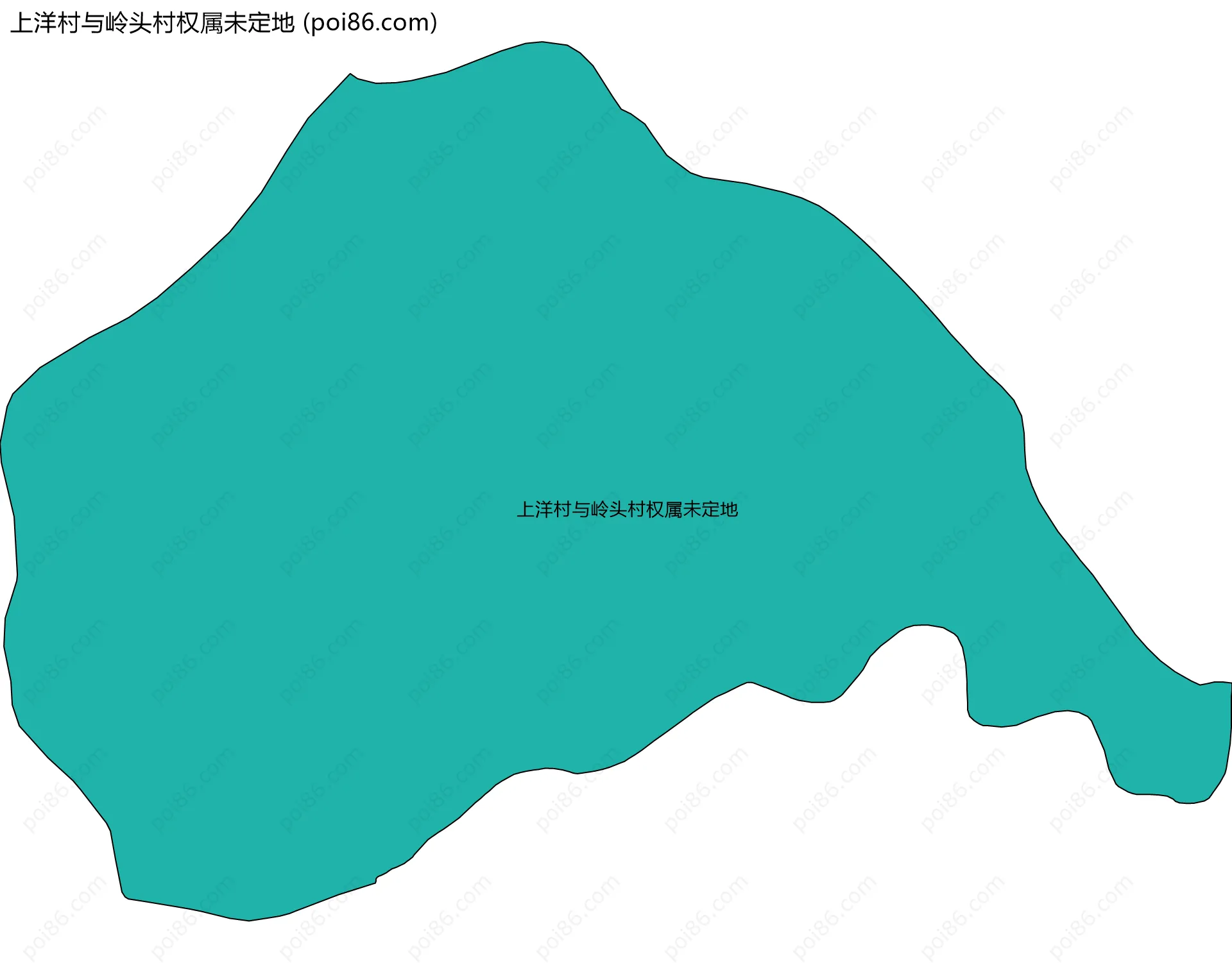 上洋村与岭头村权属未定地边界地图
