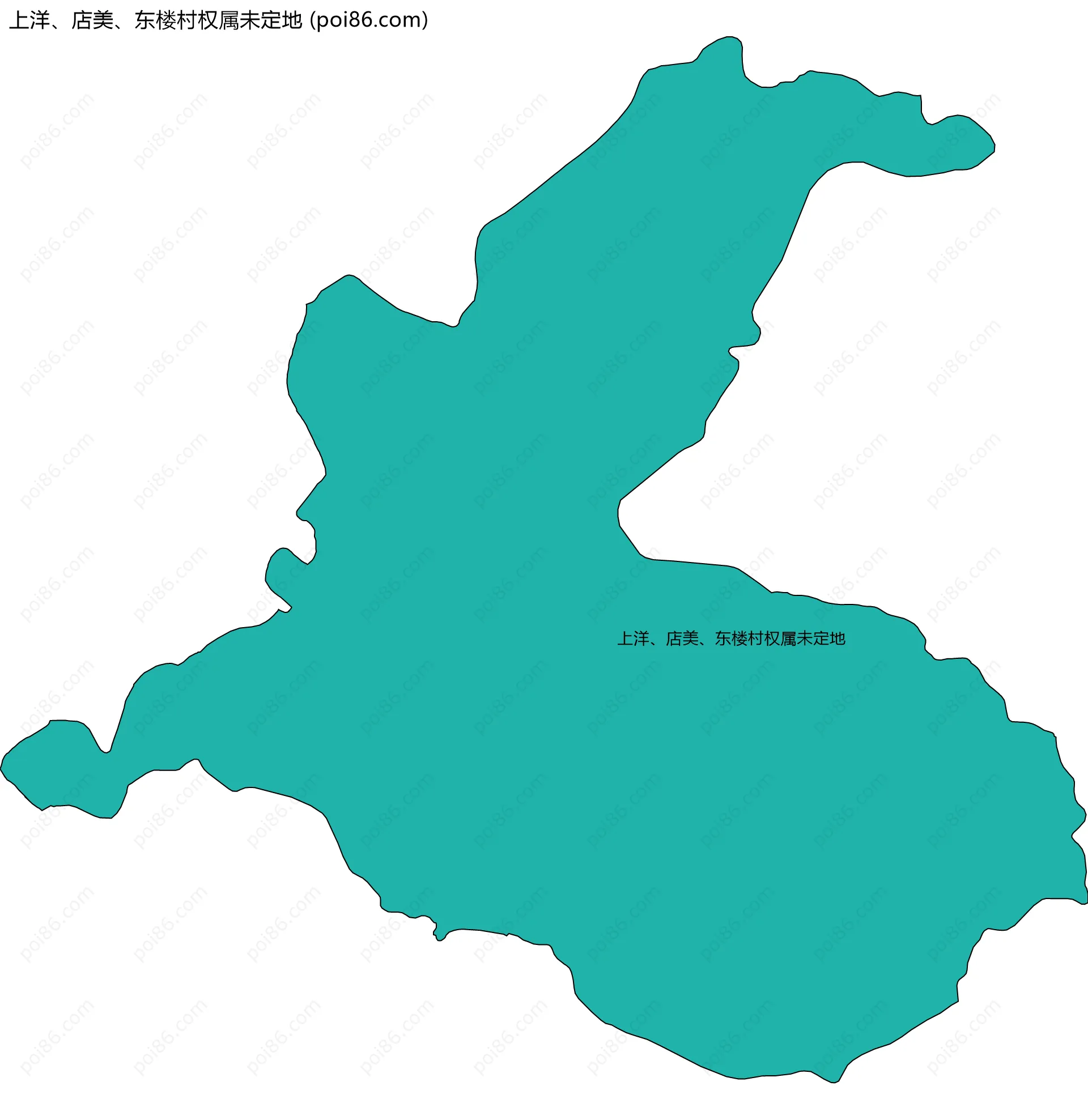 上洋、店美、东楼村权属未定地边界地图