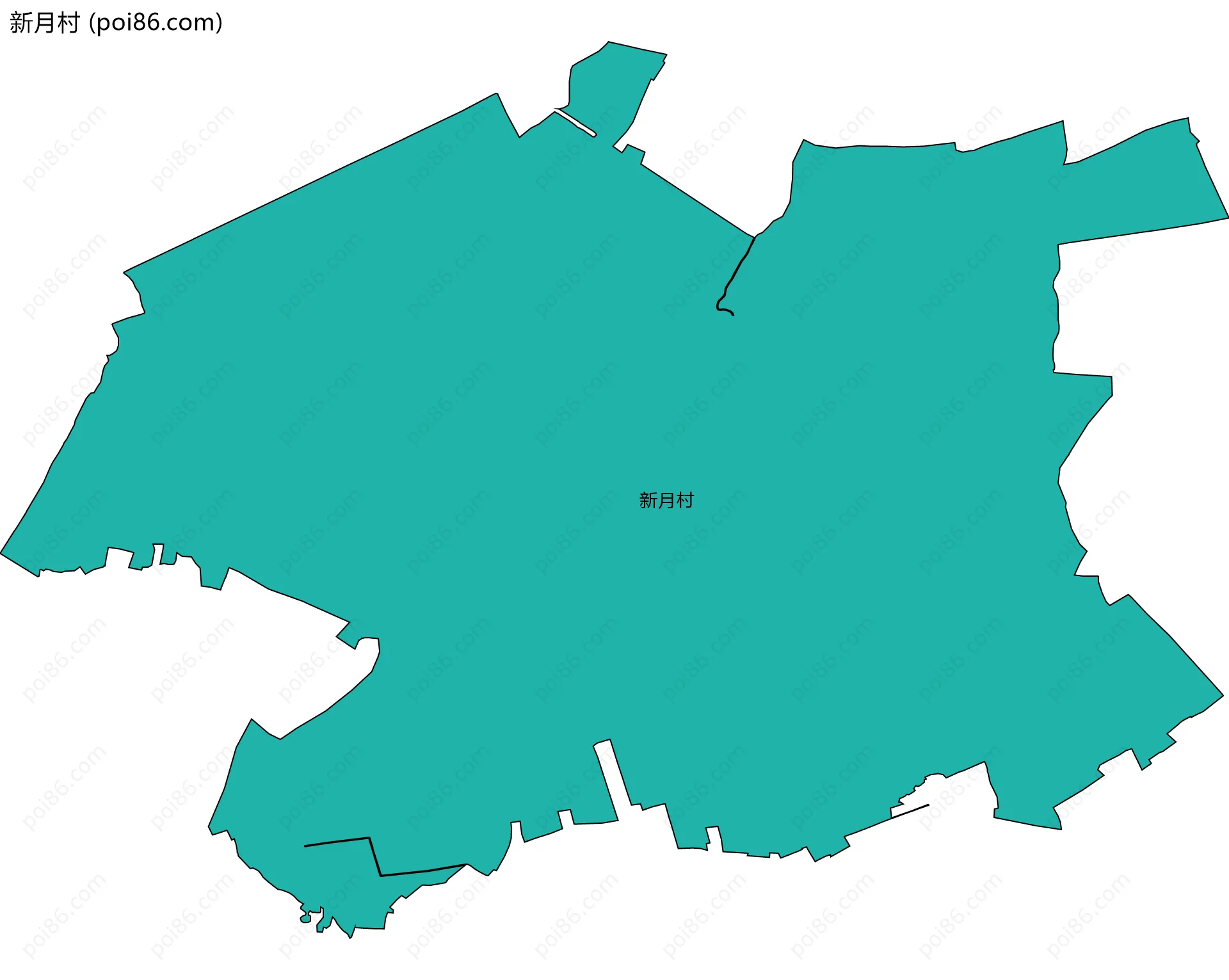 新月村边界地图