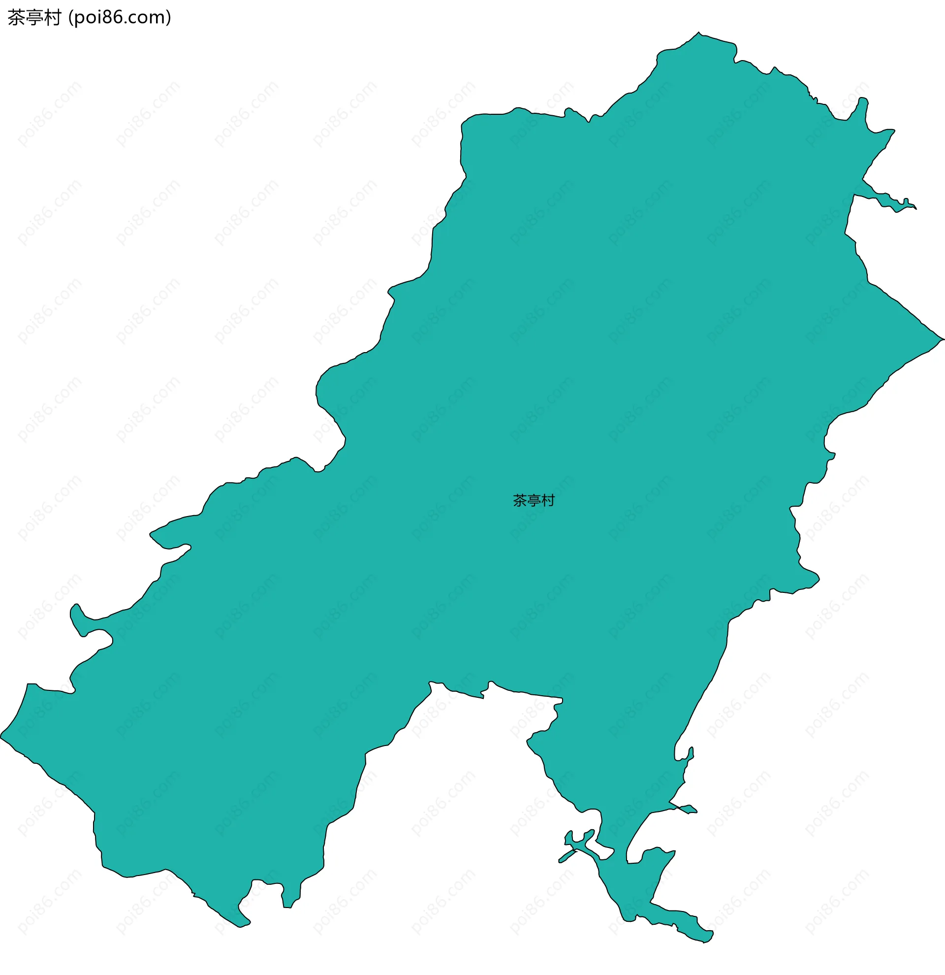 茶亭村边界地图