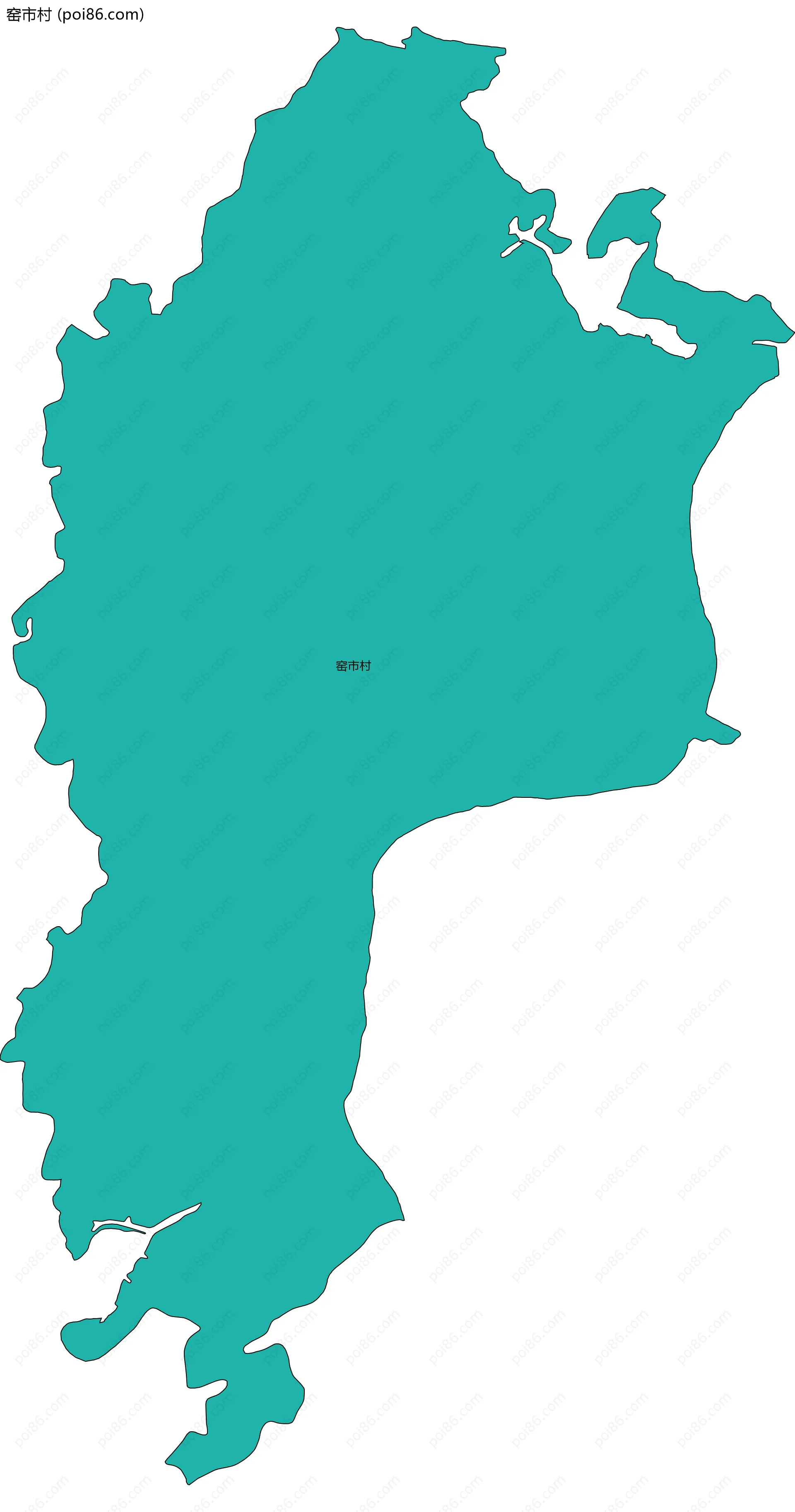 窑市村边界地图