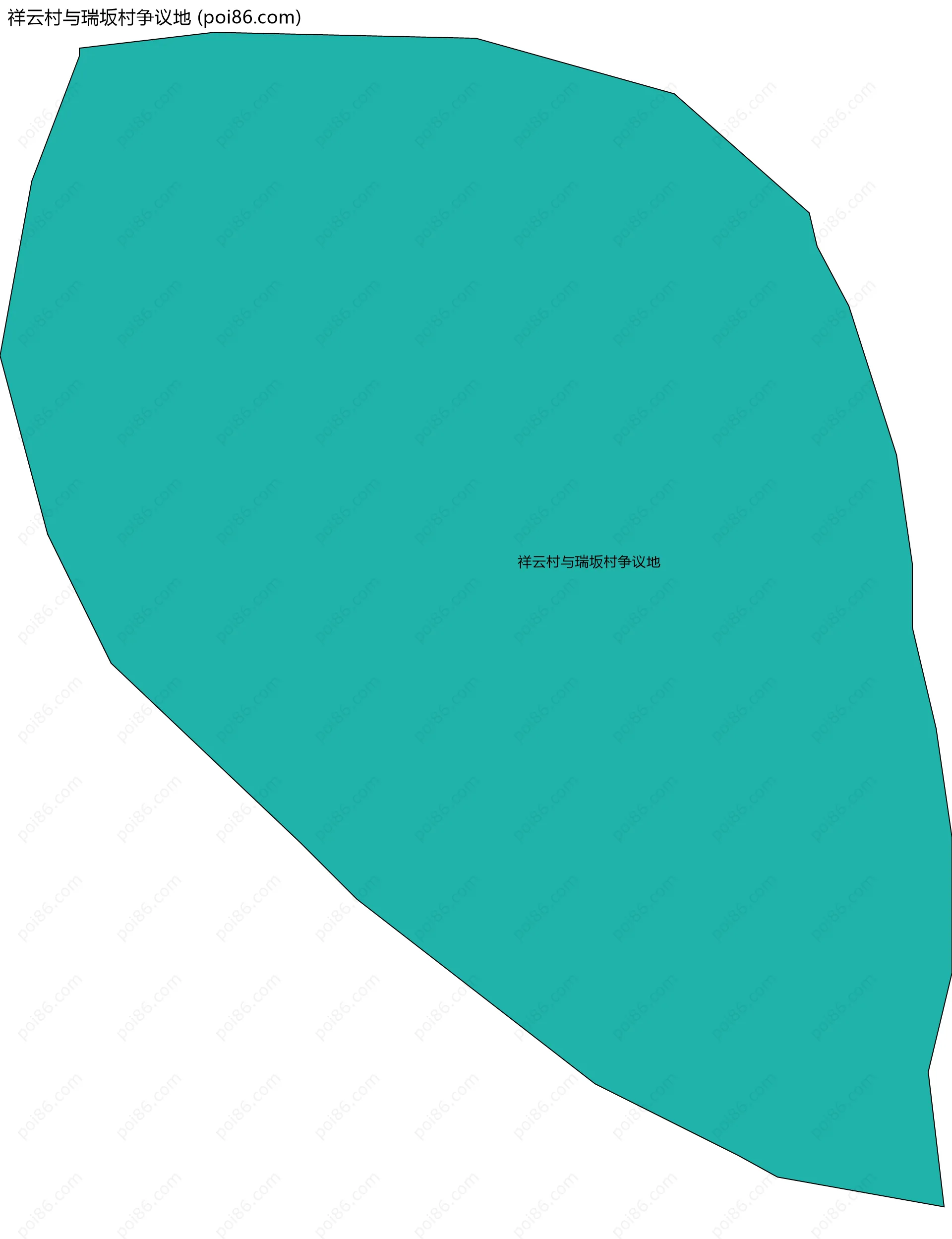 祥云村与瑞坂村争议地边界地图