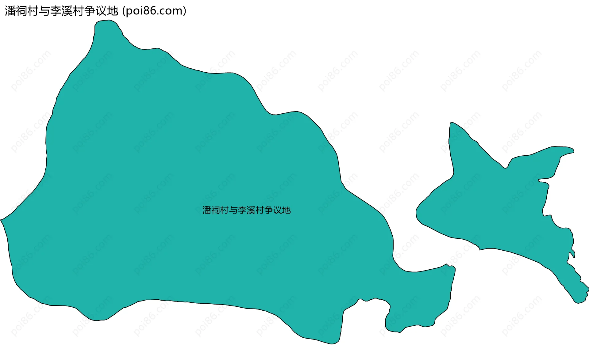 潘祠村与李溪村争议地边界地图
