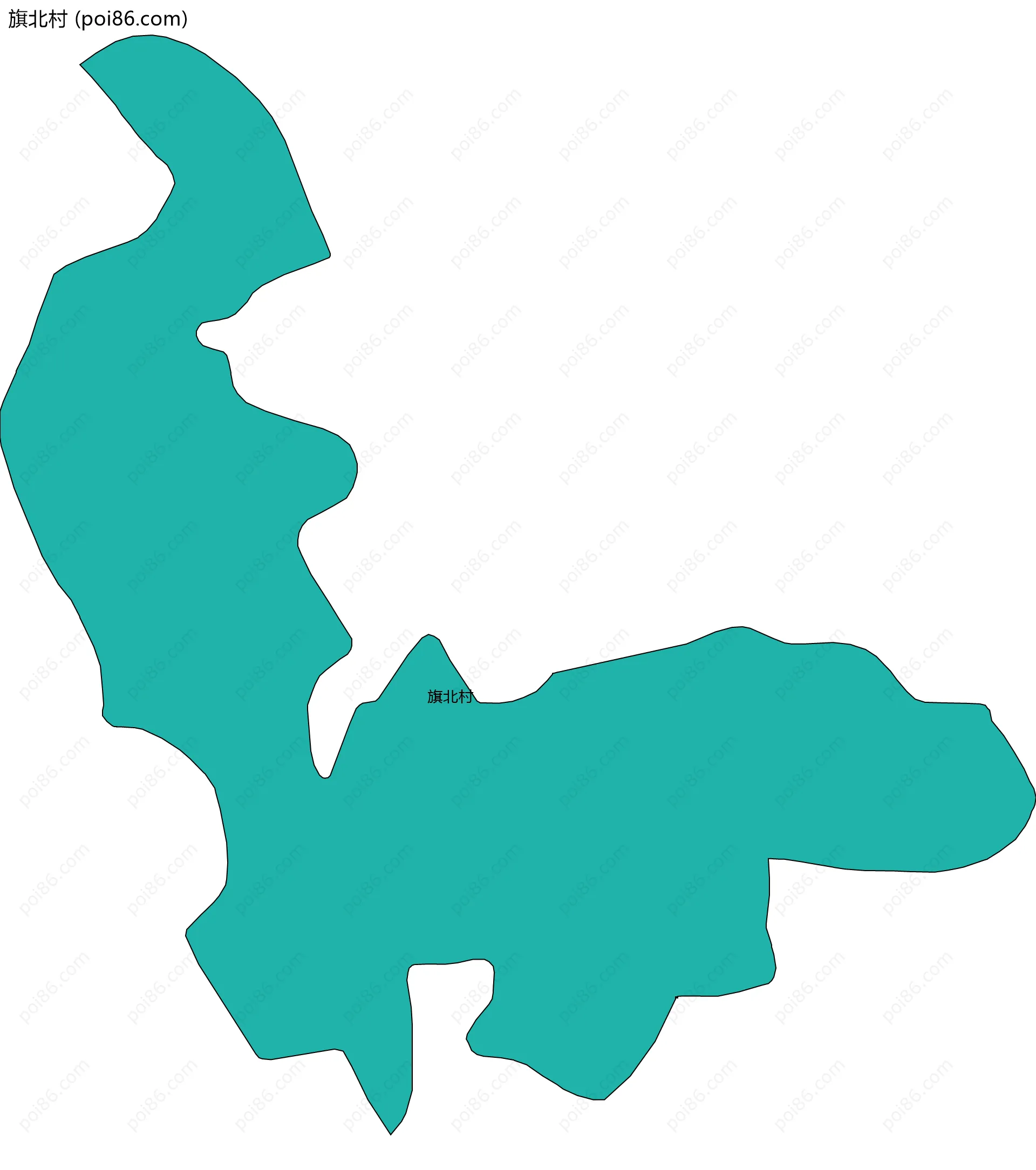 旗北村边界地图