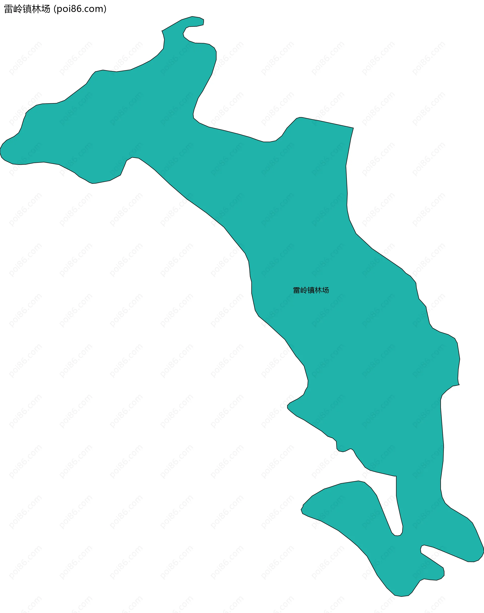 雷岭镇林场边界地图