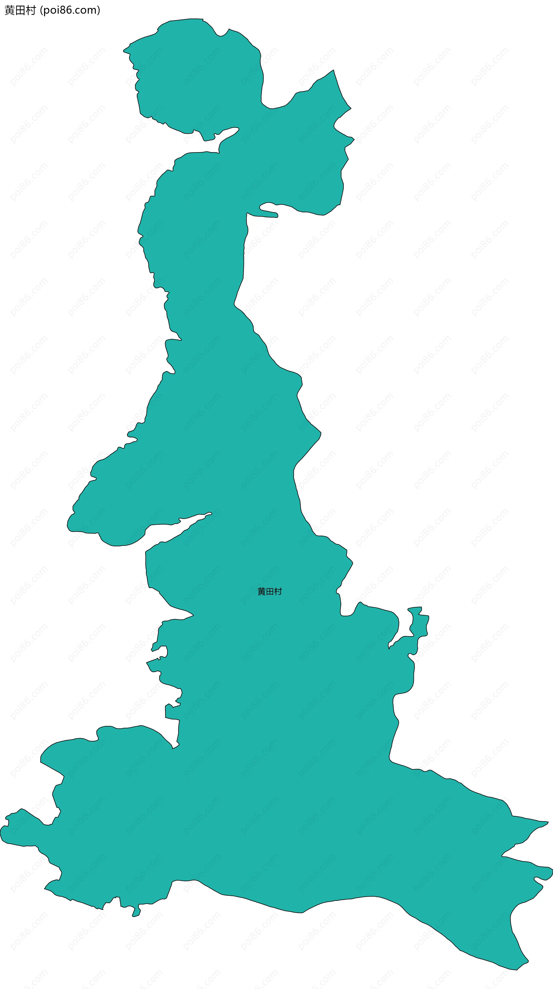 黄田村边界地图