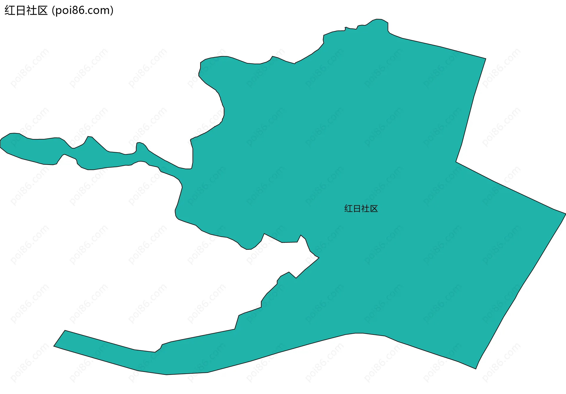 红日社区边界地图
