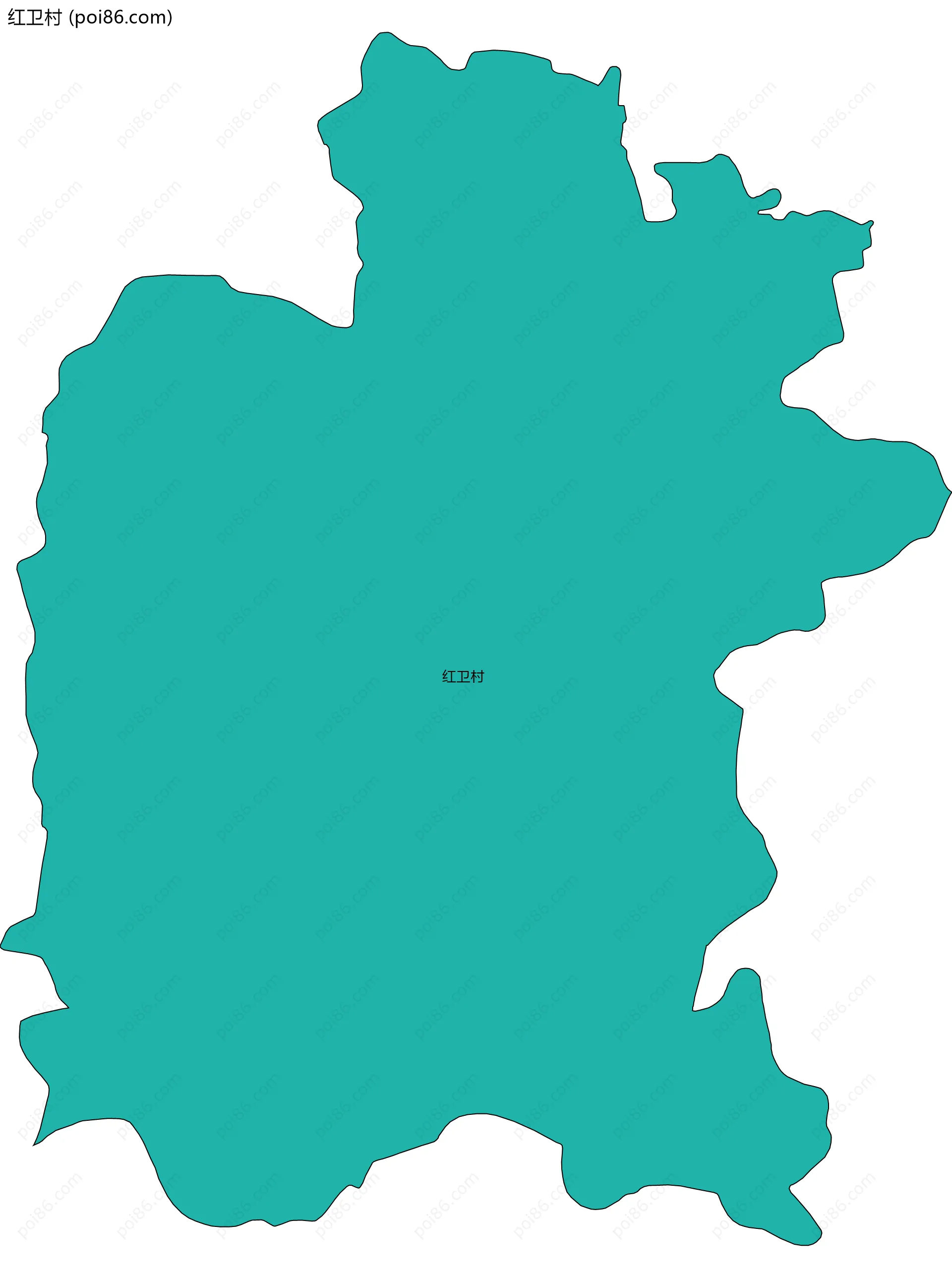 红卫村边界地图