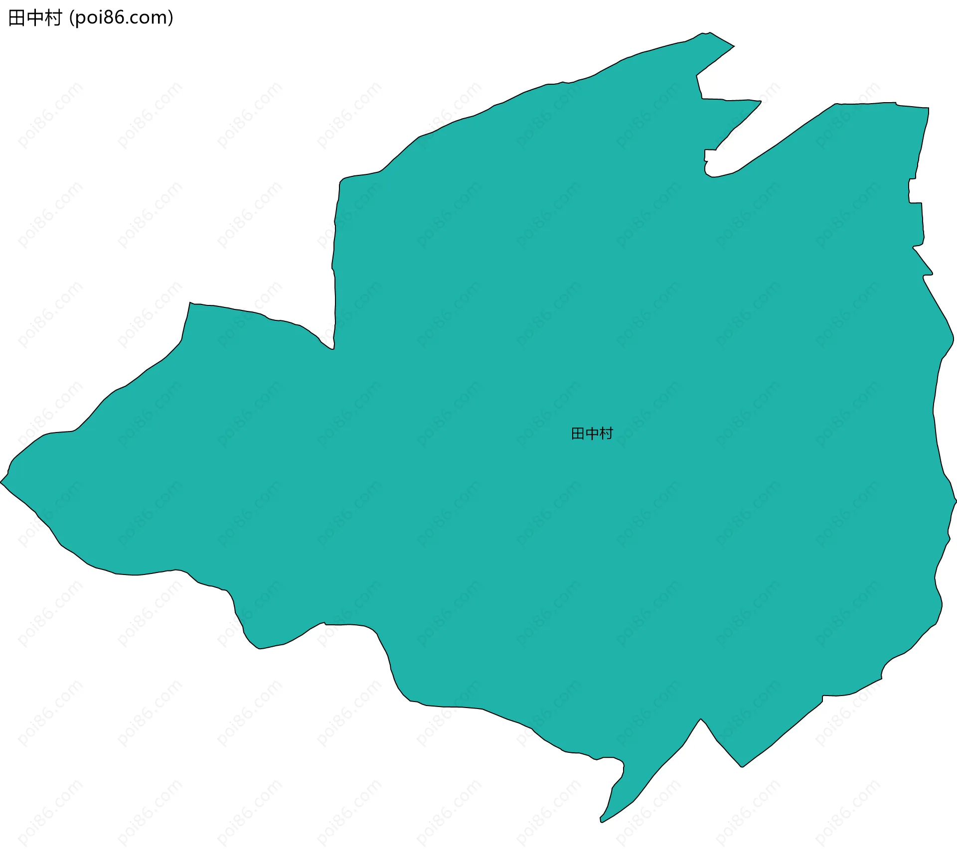 田中村边界地图