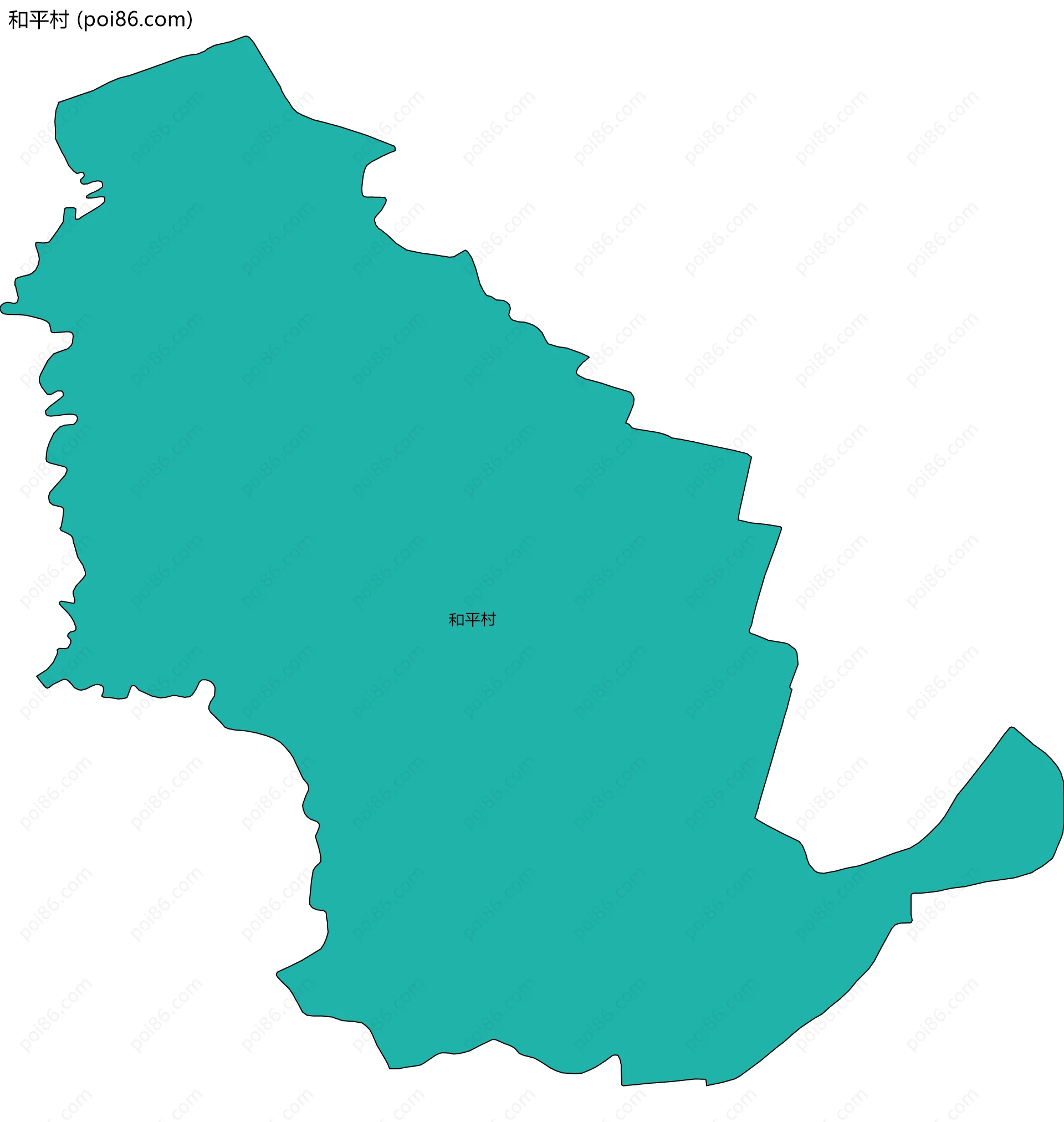 和平村边界地图