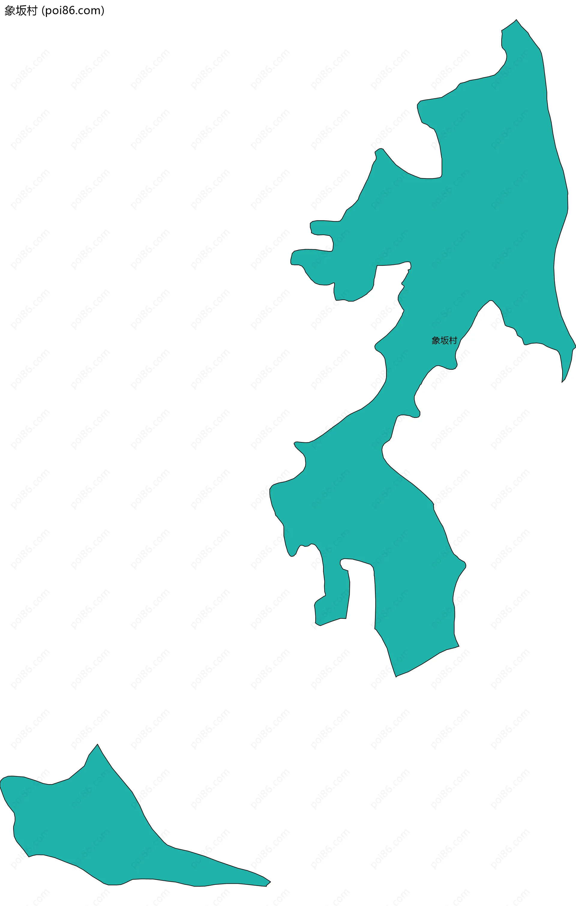 象坂村边界地图