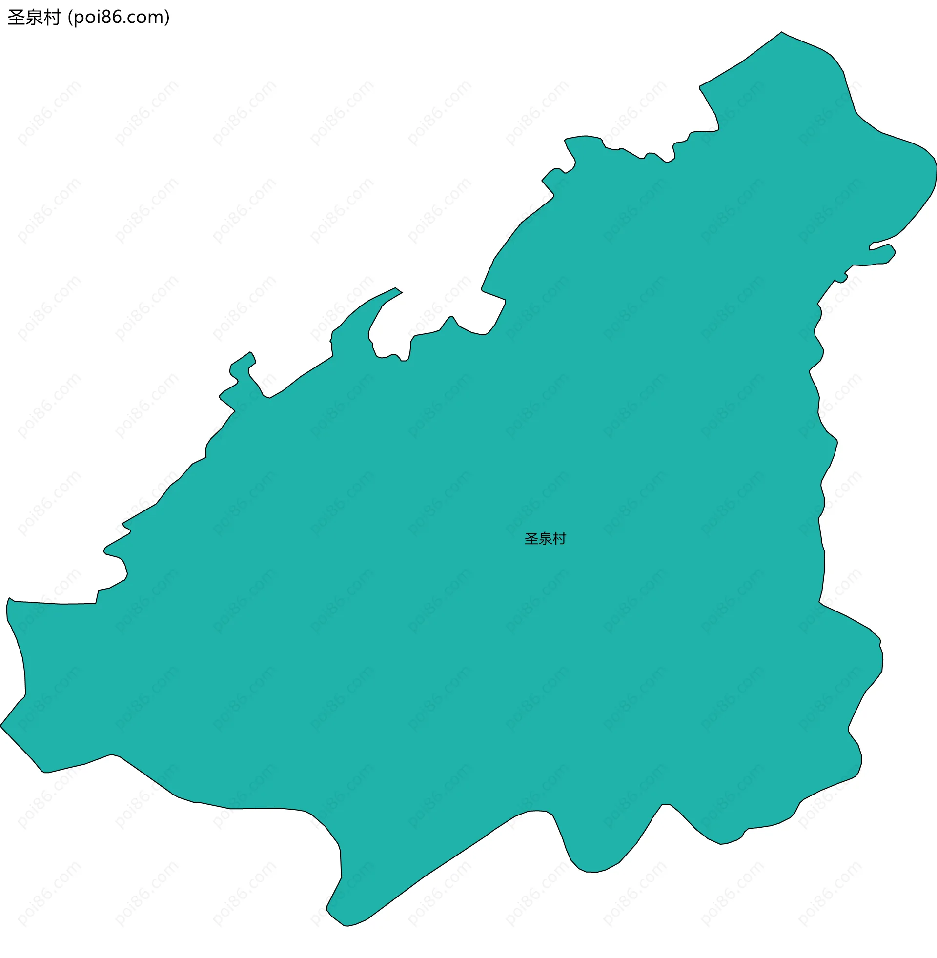 圣泉村边界地图