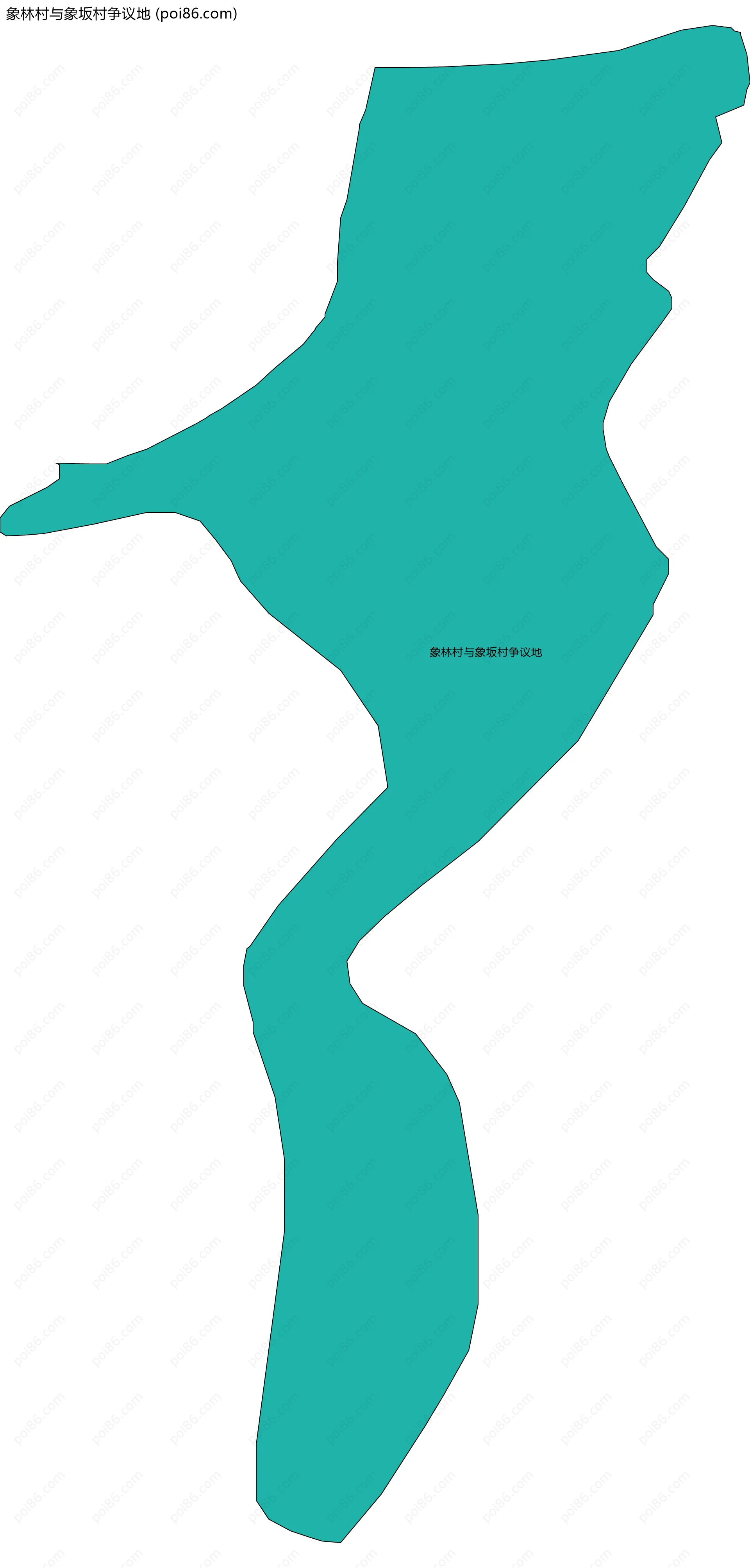 象林村与象坂村争议地边界地图