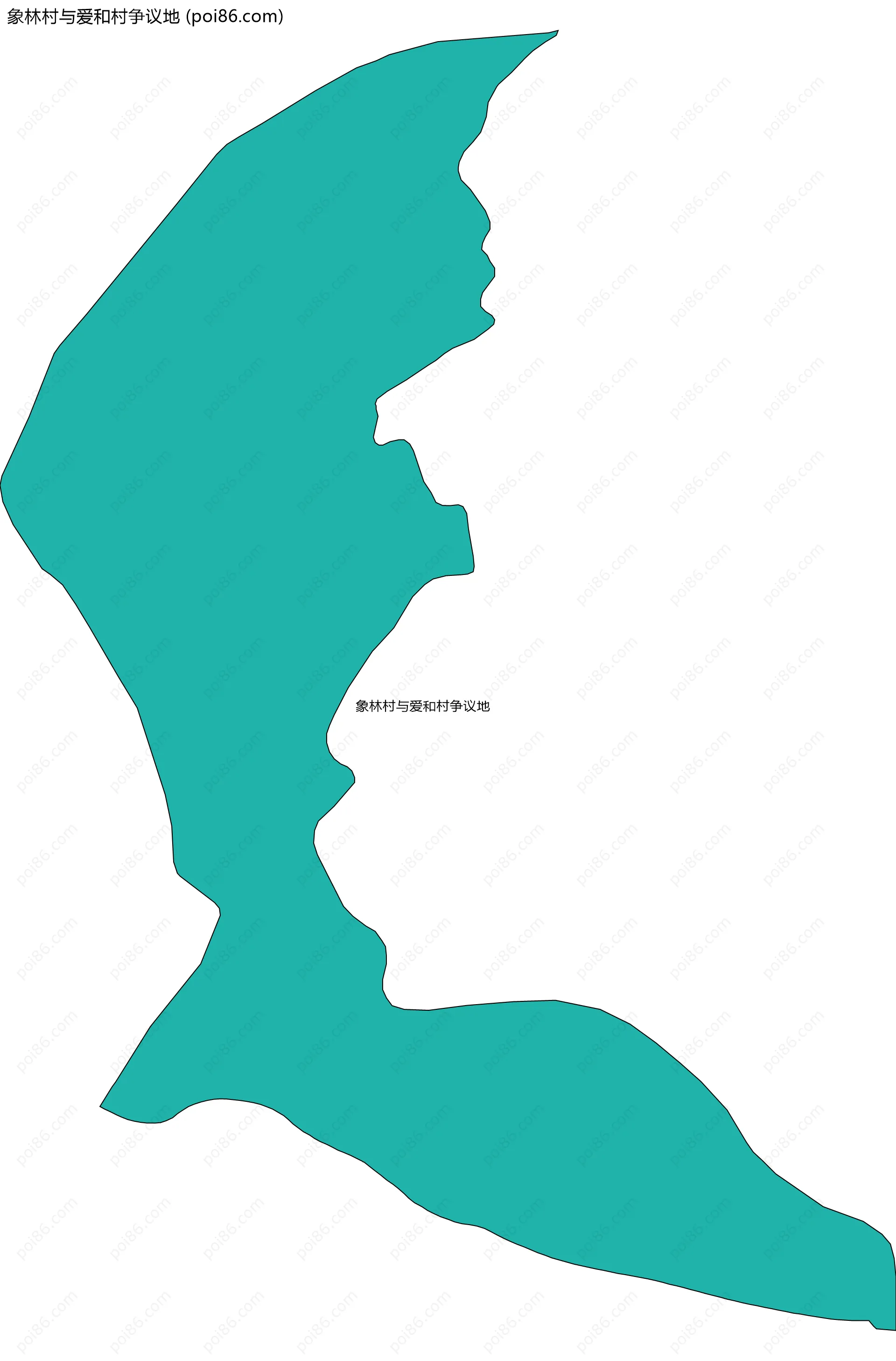 象林村与爱和村争议地边界地图