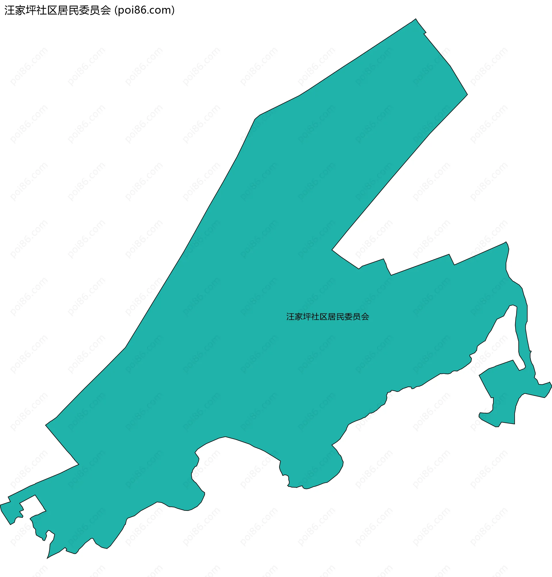 汪家坪社区居民委员会边界地图