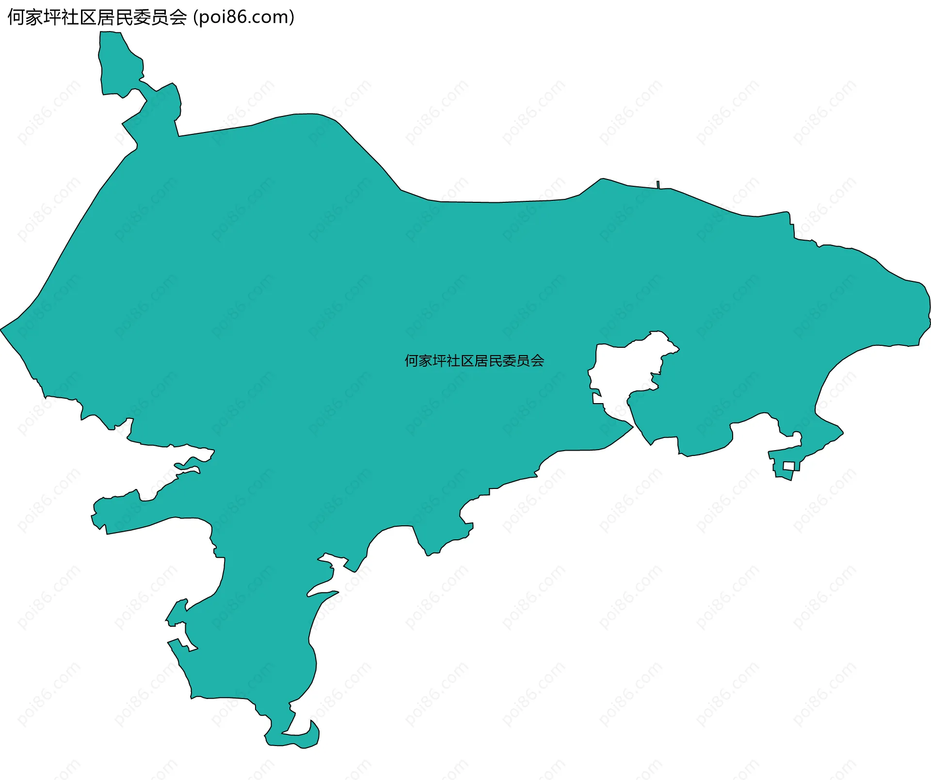 何家坪社区居民委员会边界地图