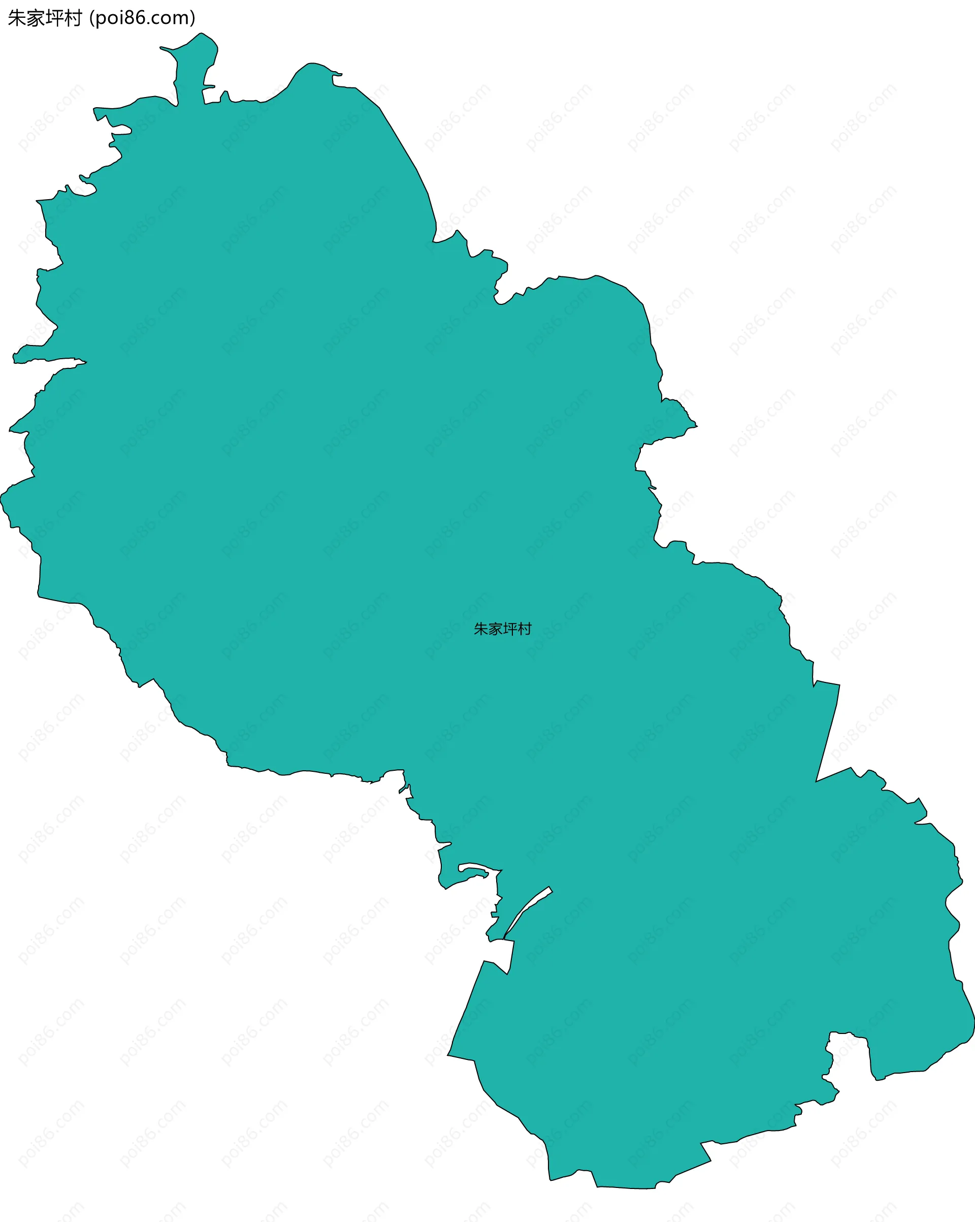 朱家坪村边界地图