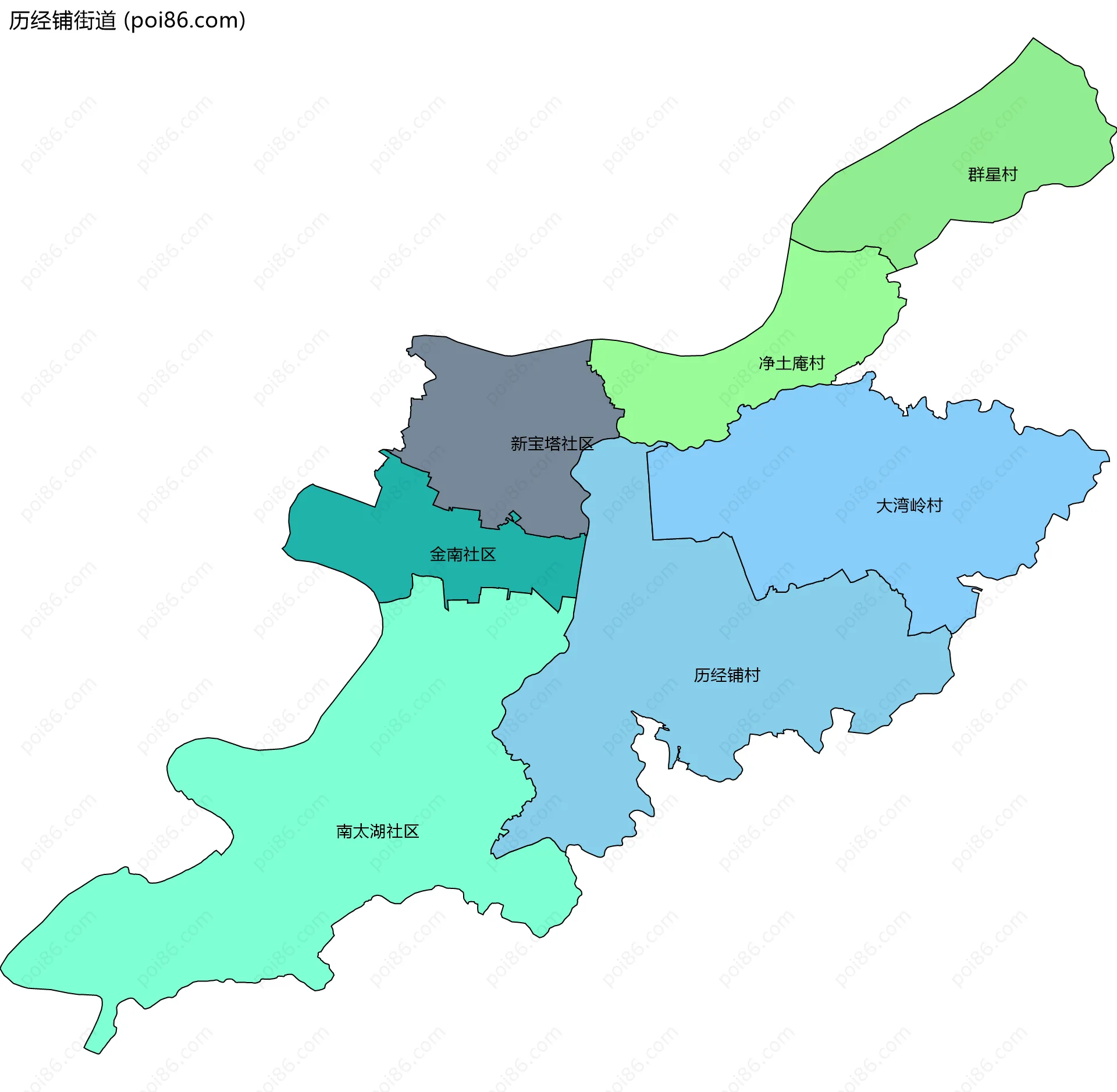 历经铺街道边界地图(五级行政区划)
