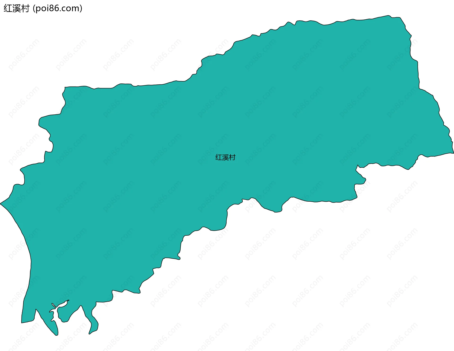 红溪村边界地图
