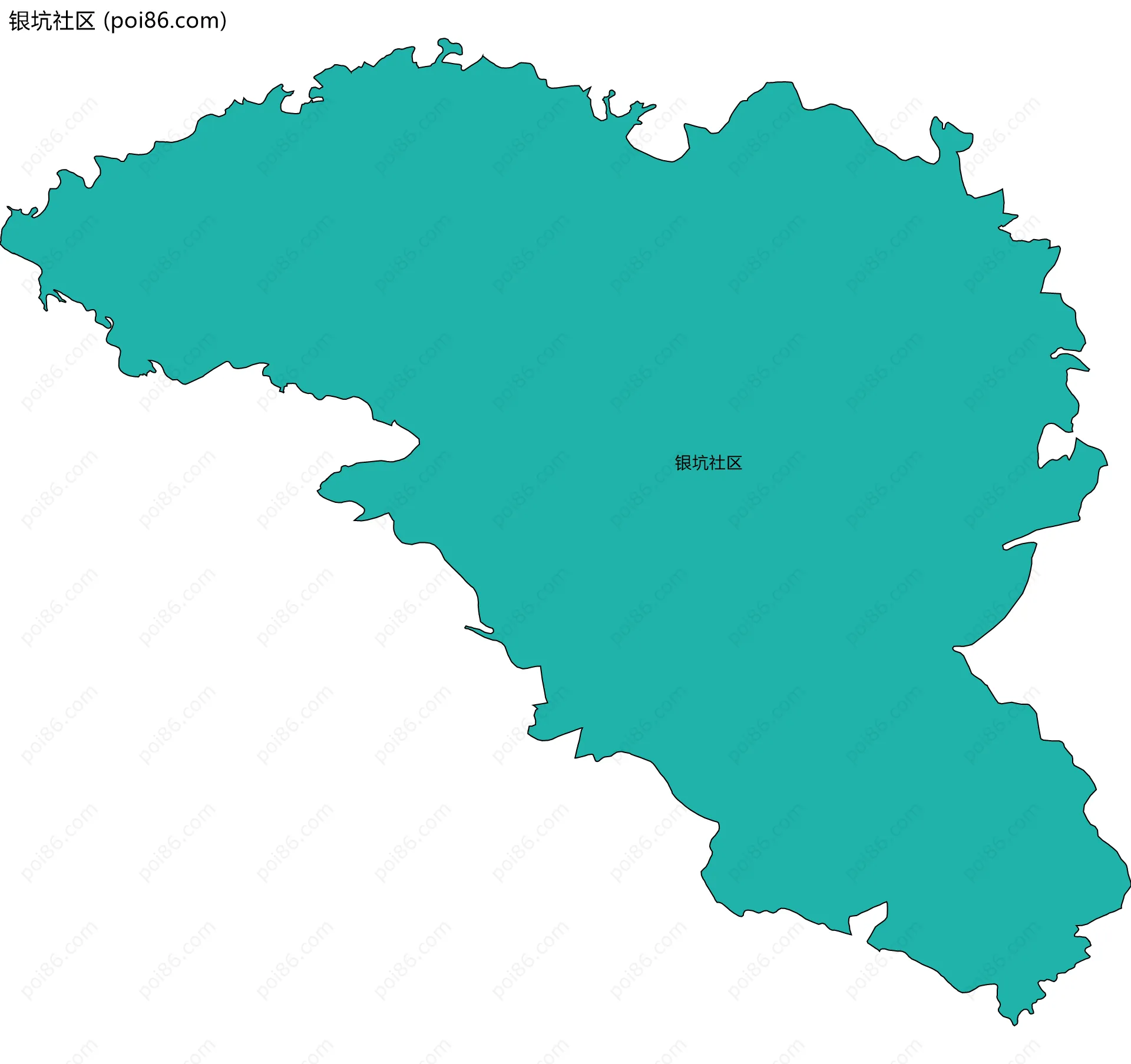 银坑社区边界地图