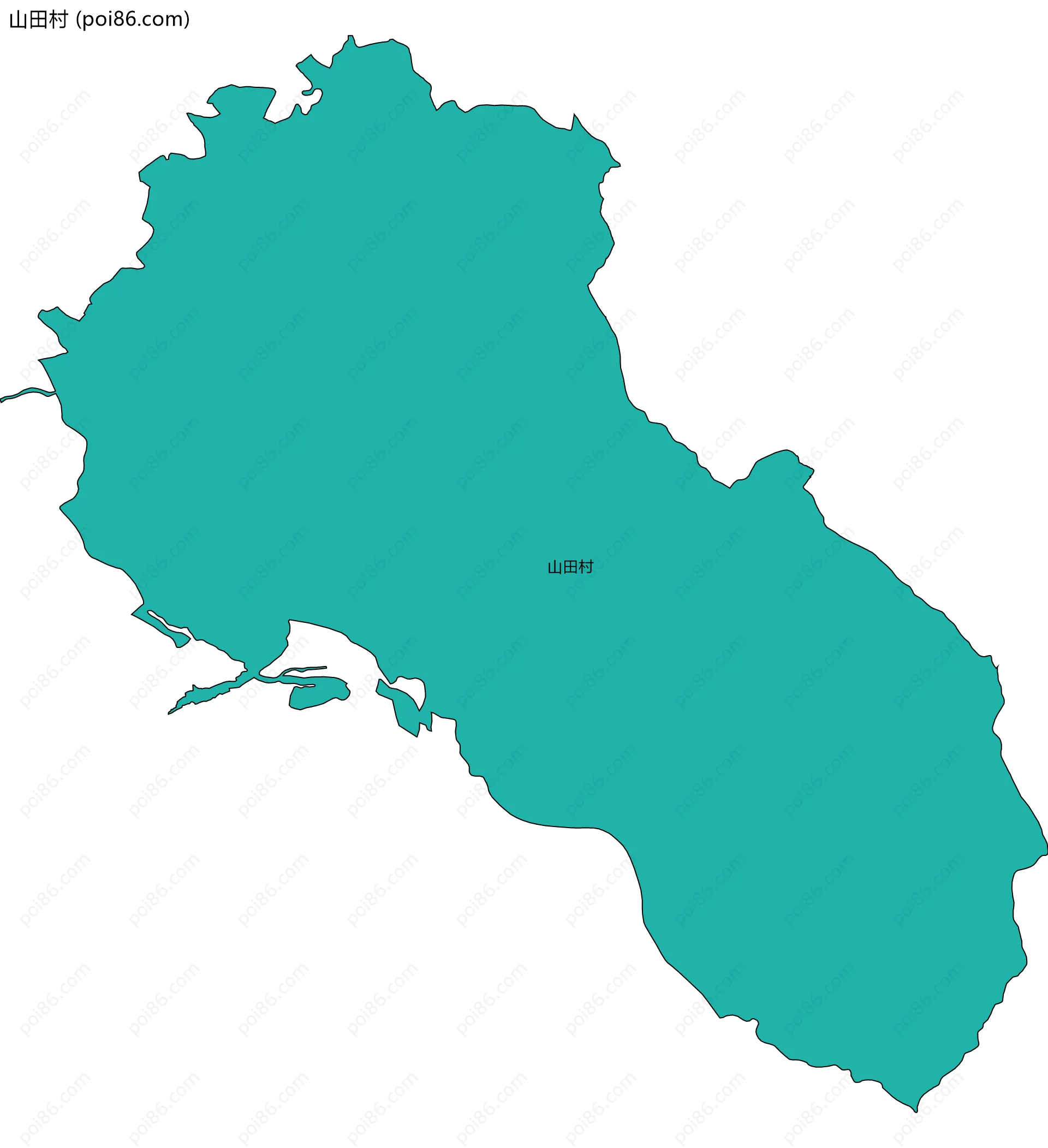 山田村边界地图