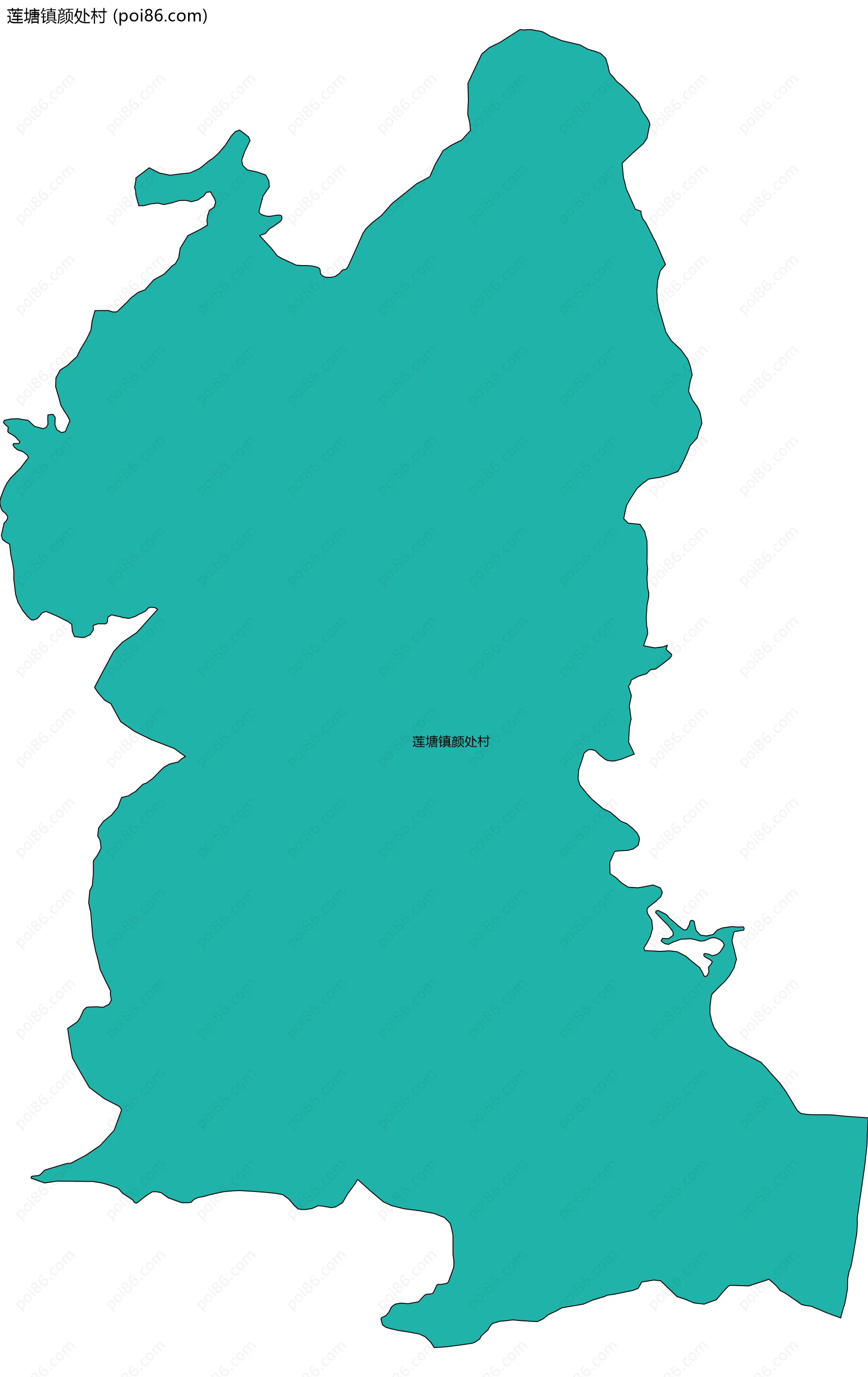 莲塘镇颜处村边界地图