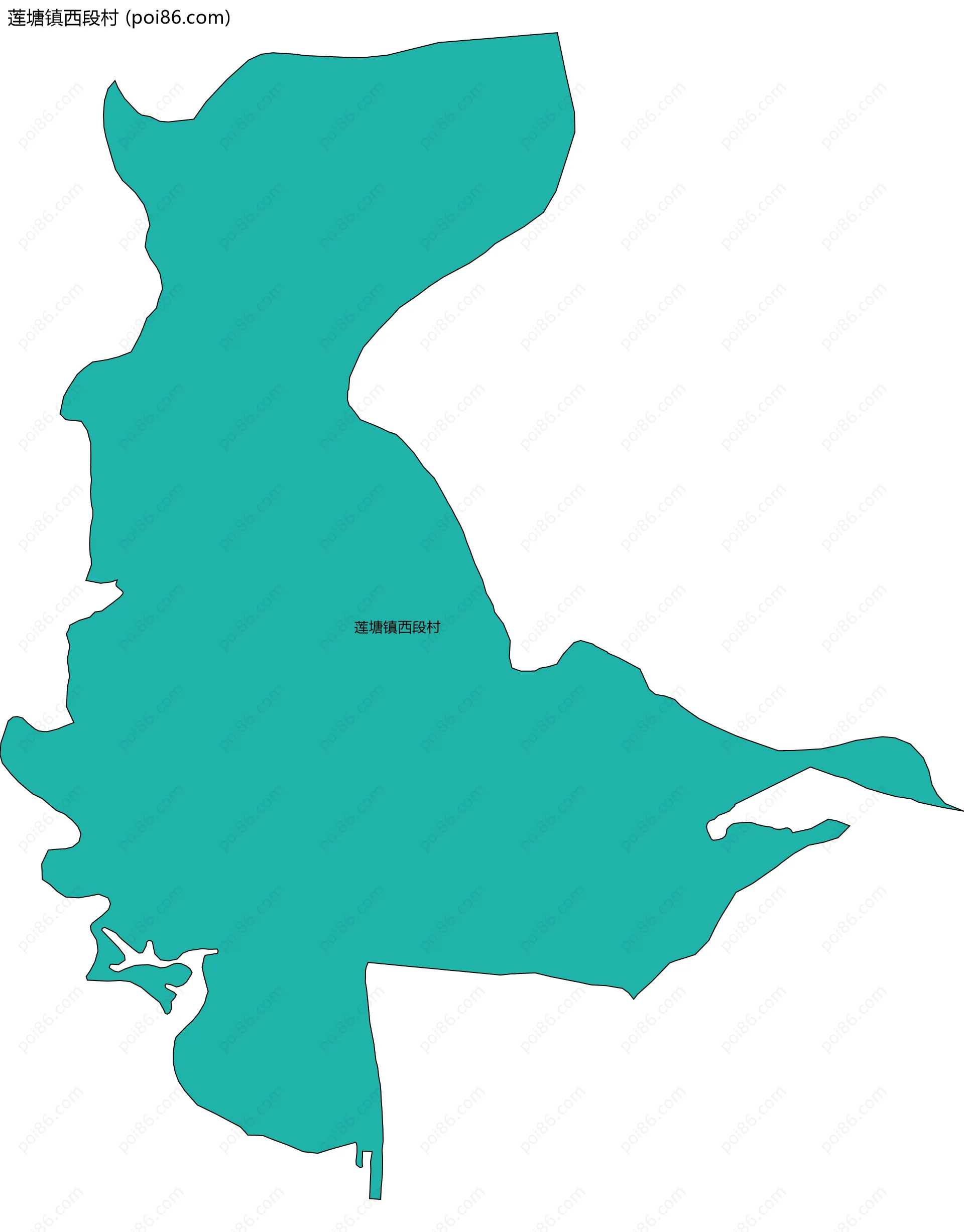 莲塘镇西段村边界地图