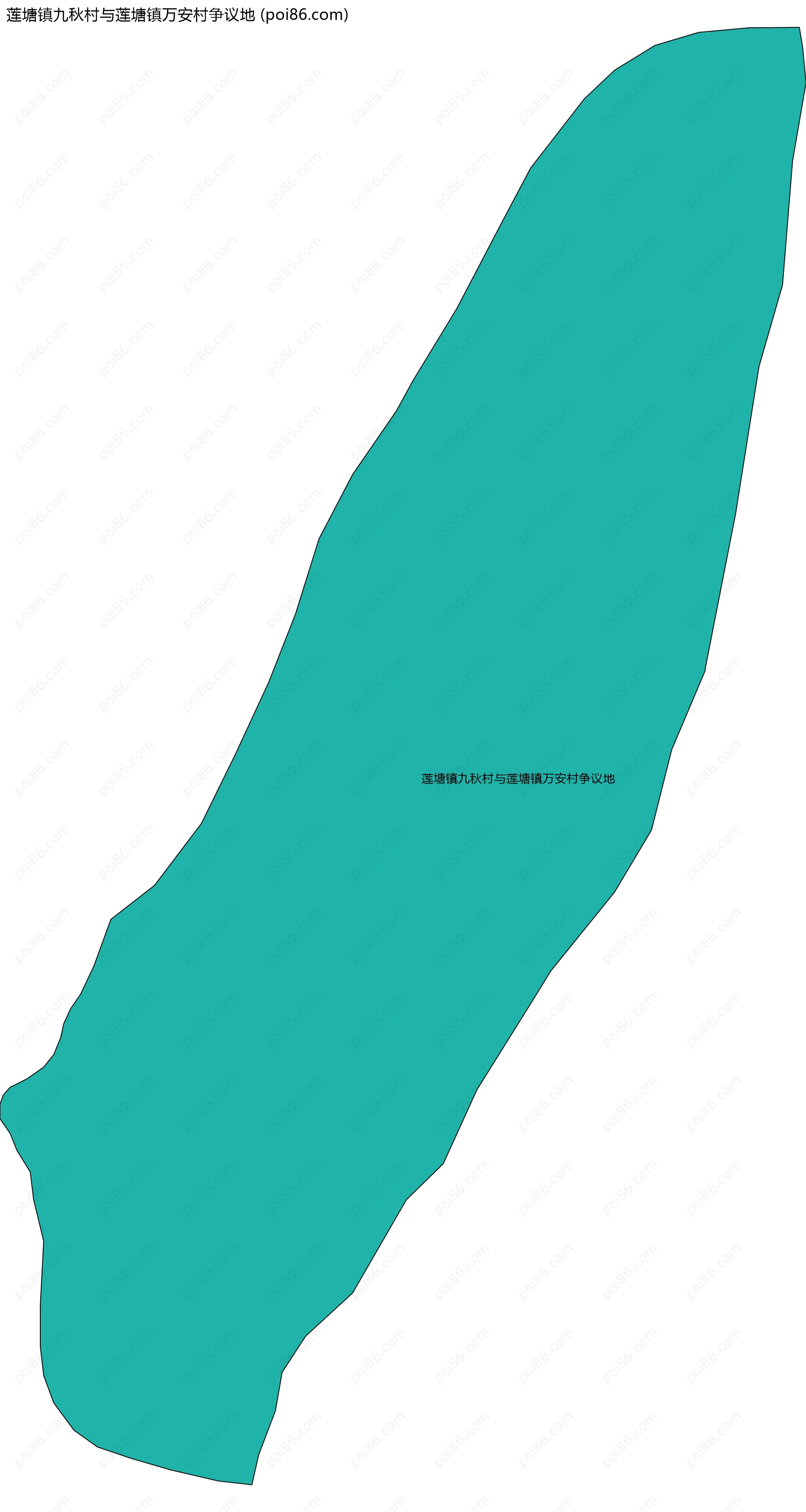 莲塘镇九秋村与莲塘镇万安村争议地边界地图
