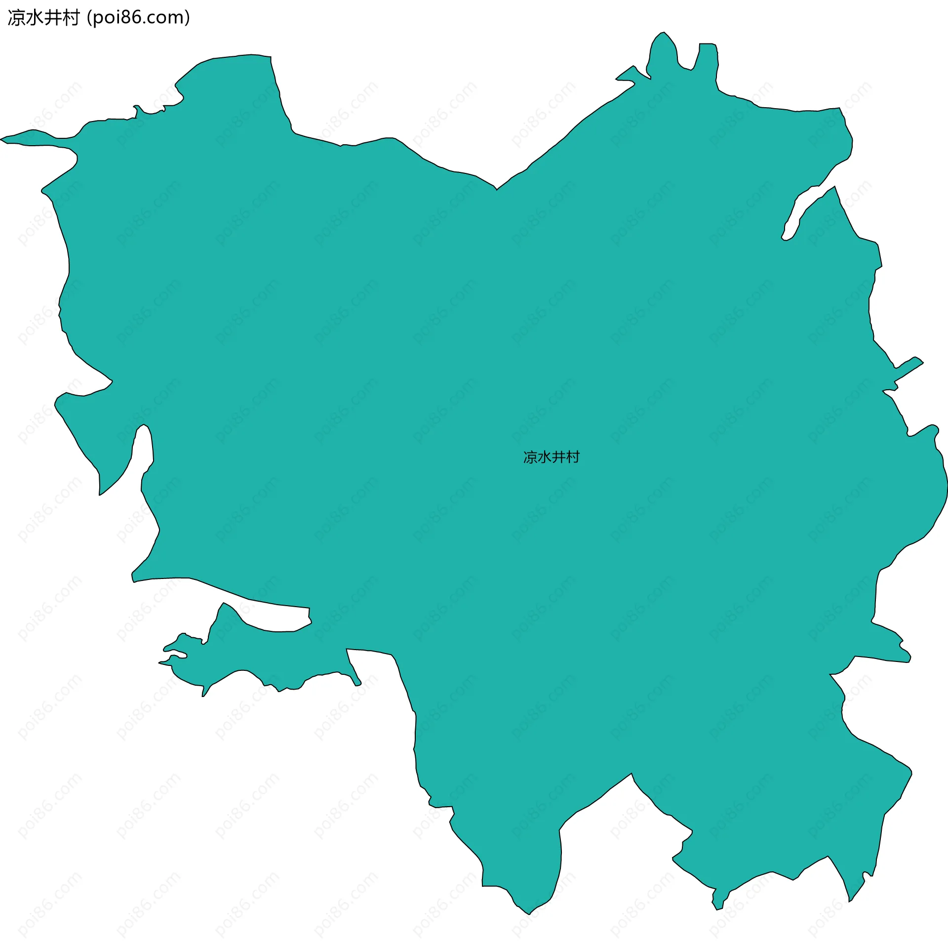 凉水井村边界地图