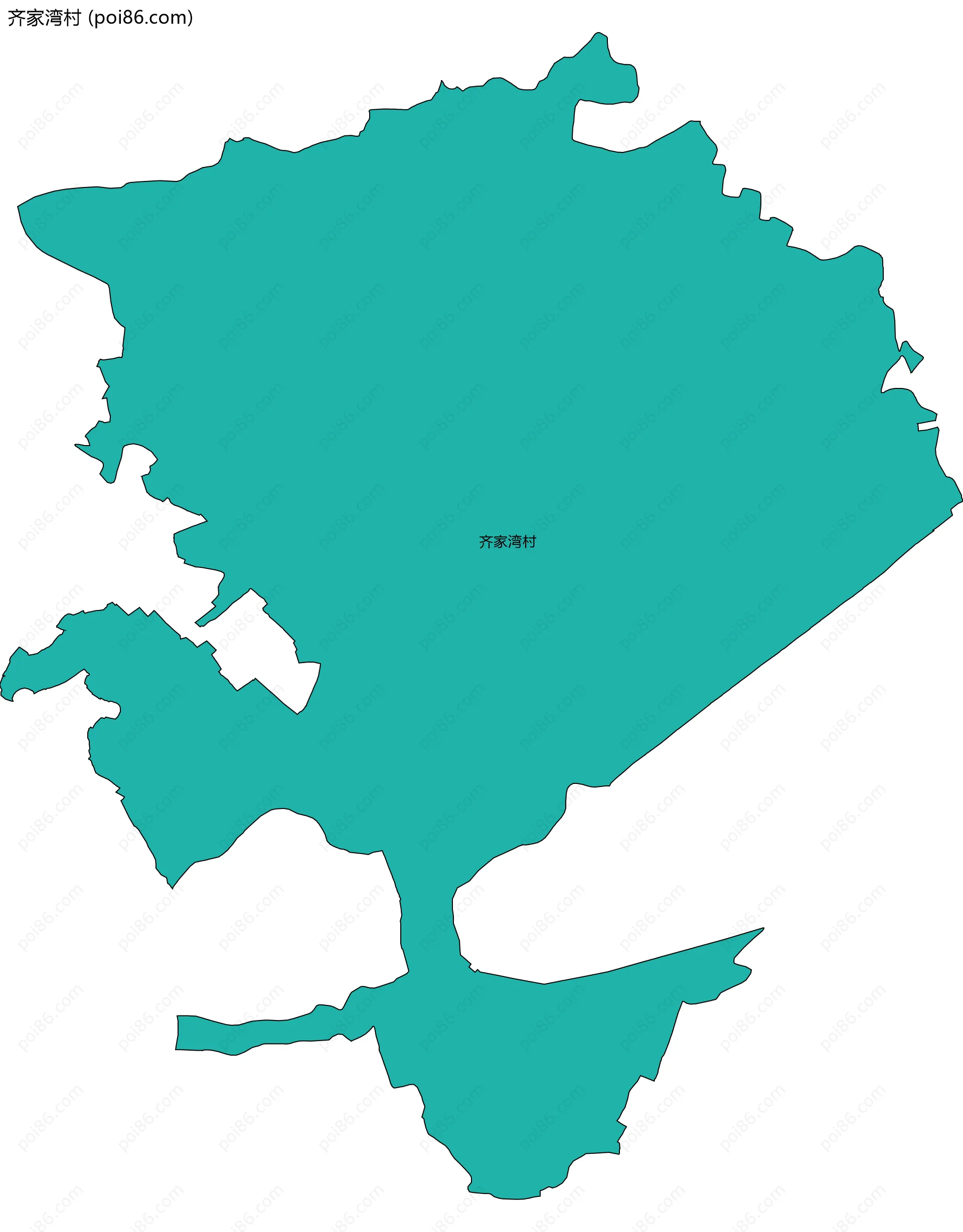 齐家湾村边界地图