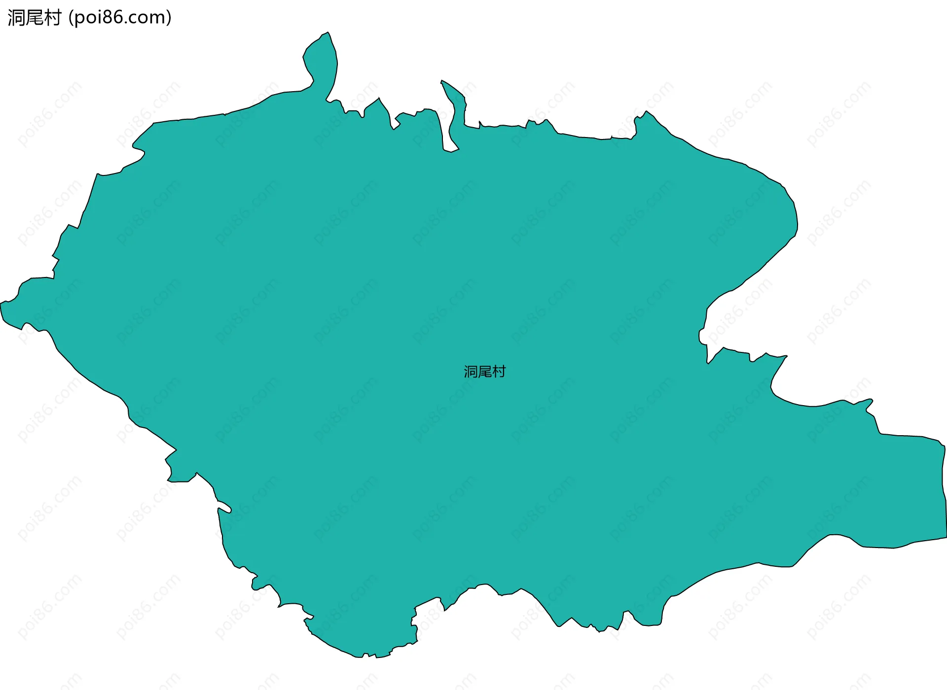 洞尾村边界地图