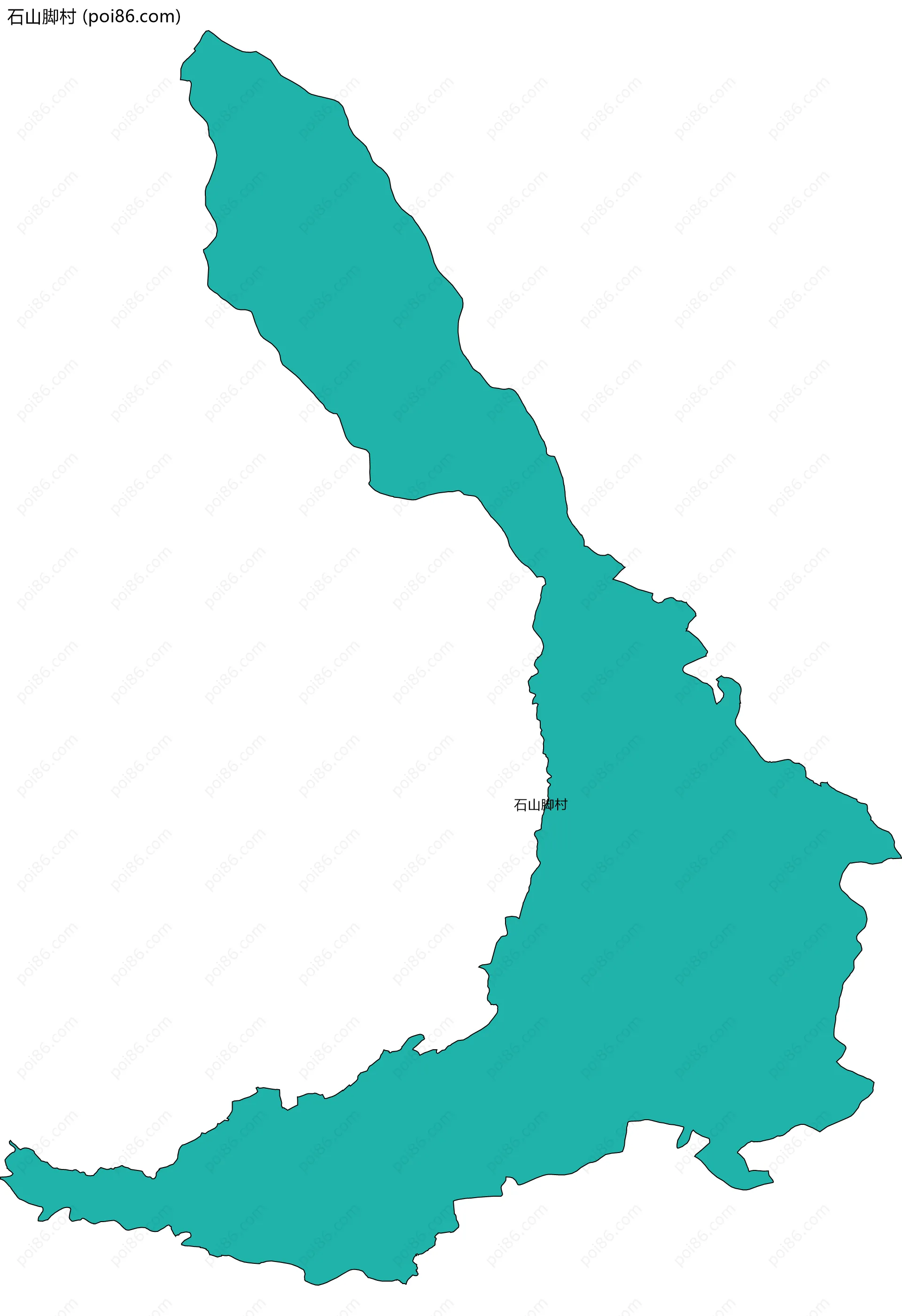 石山脚村边界地图