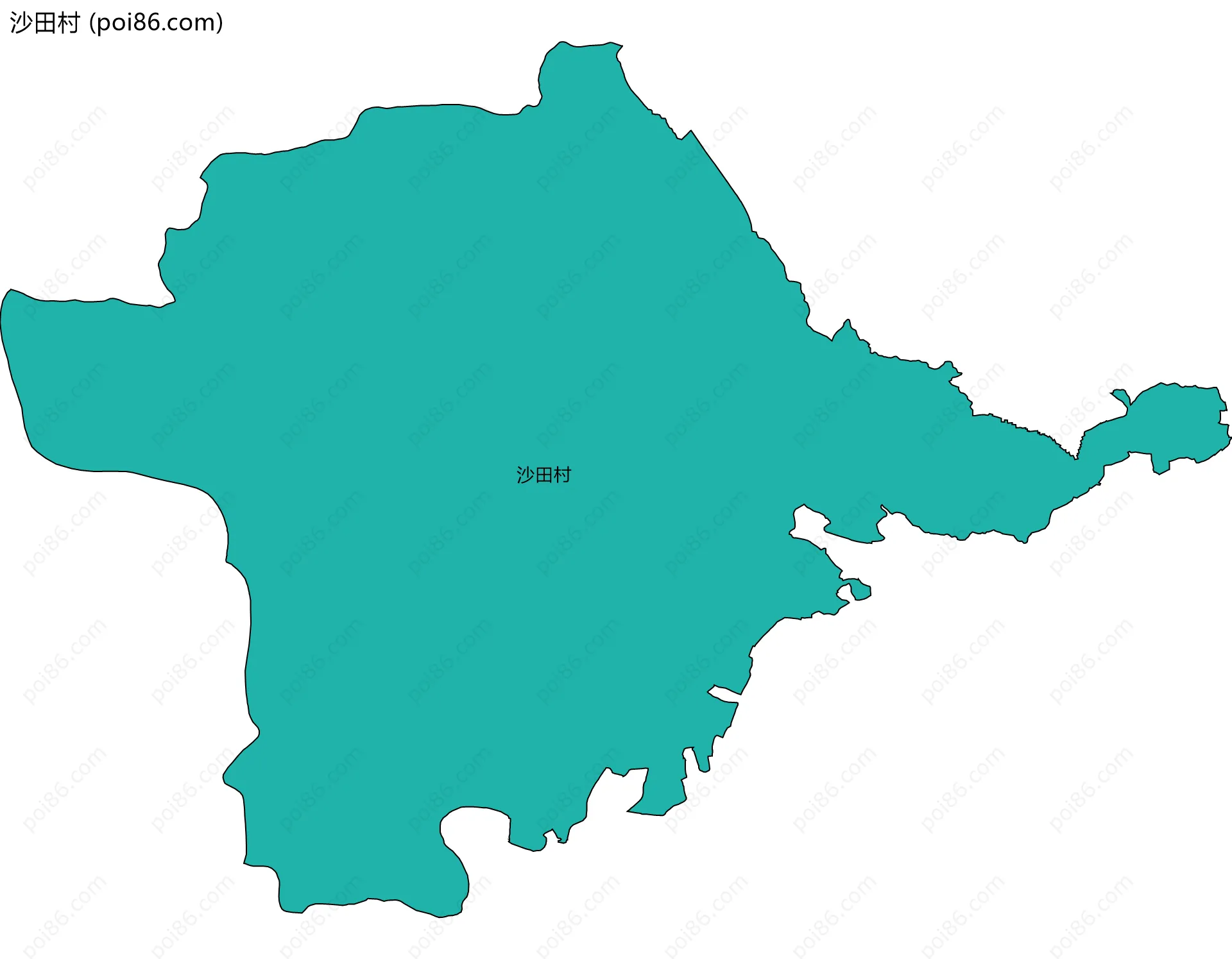 沙田村边界地图