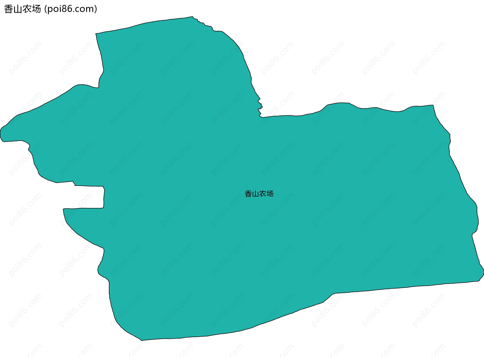 香山农场边界地图(五级行政区划)