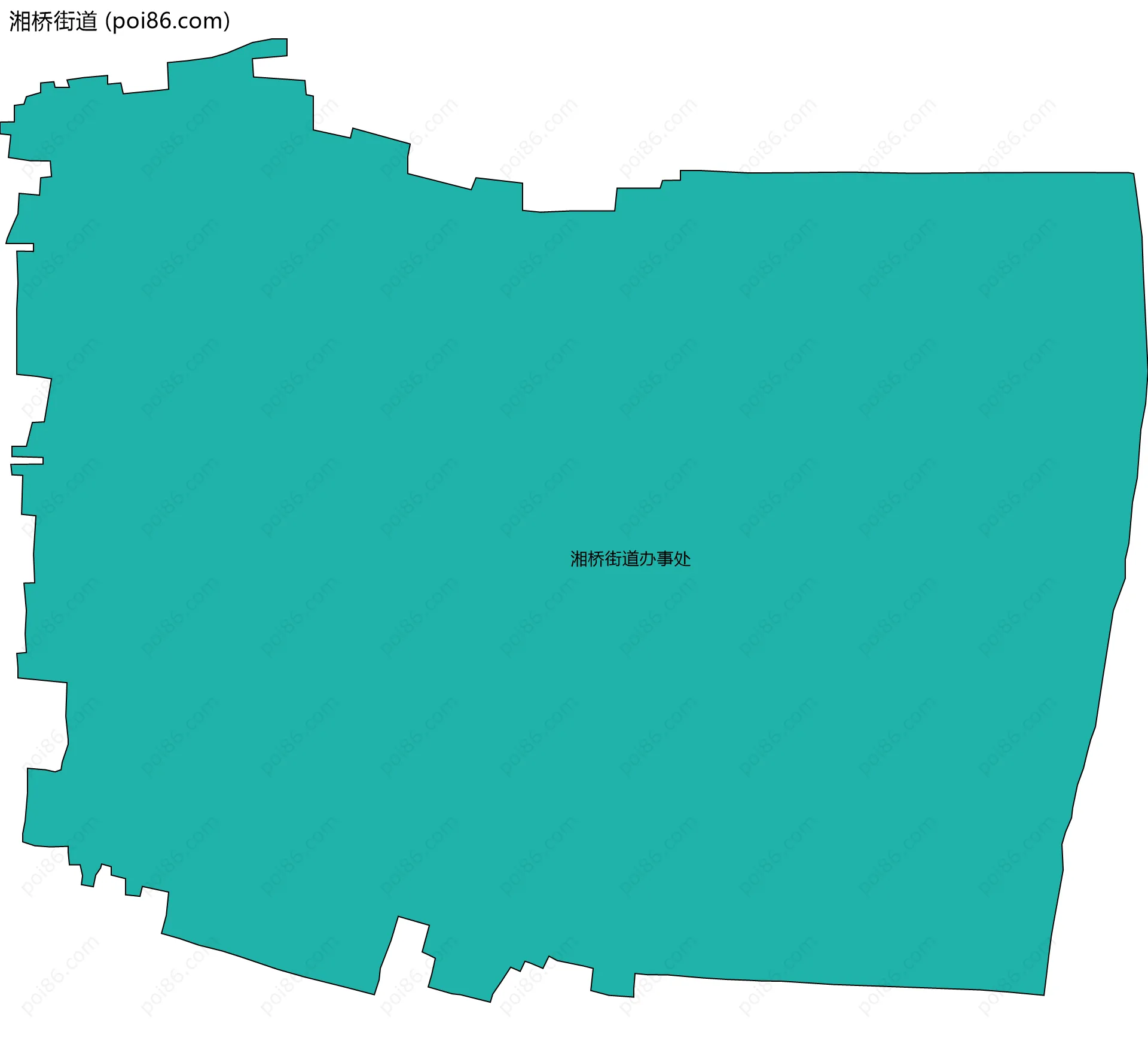 湘桥街道边界地图(五级行政区划)