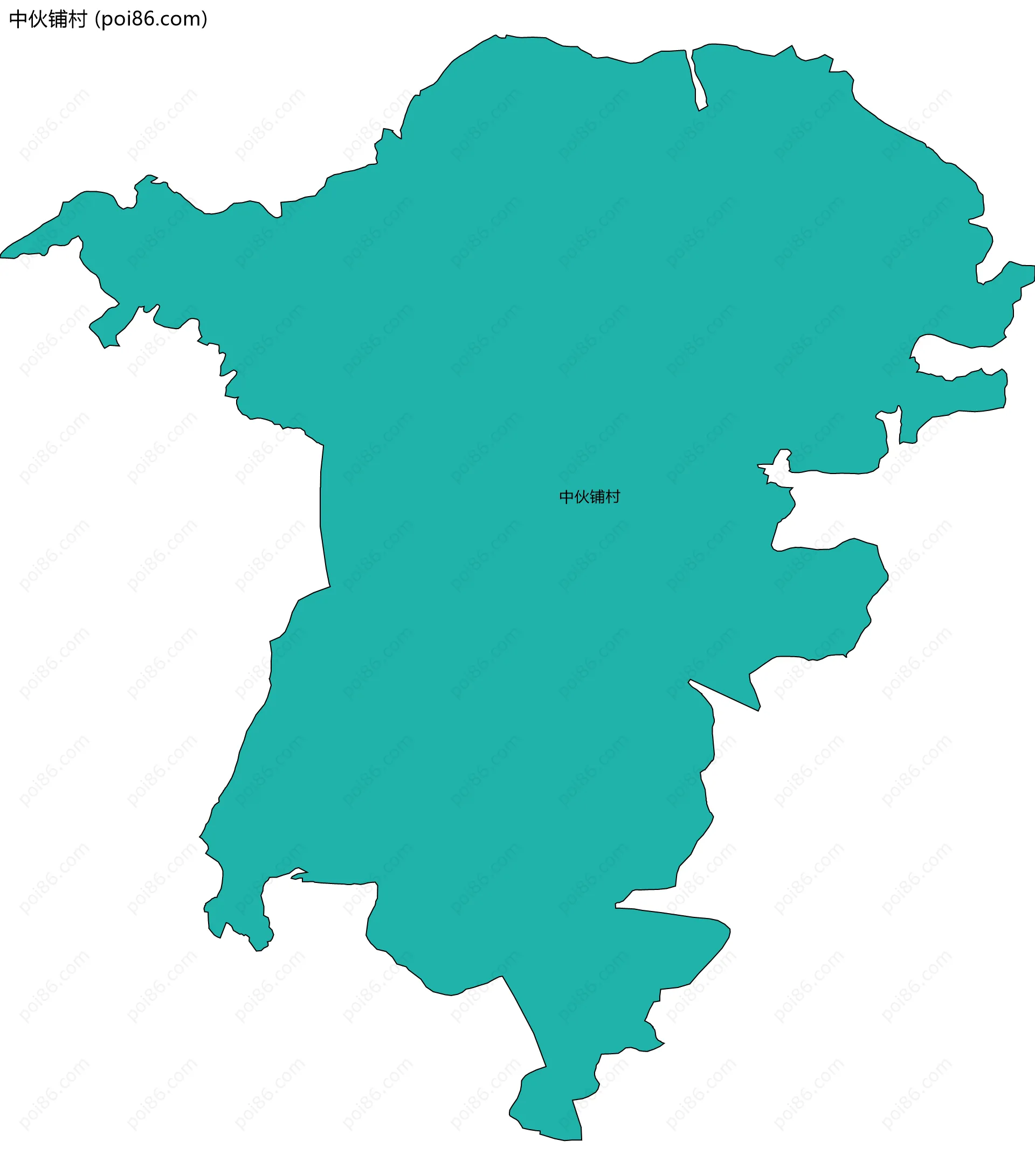 中伙铺村边界地图