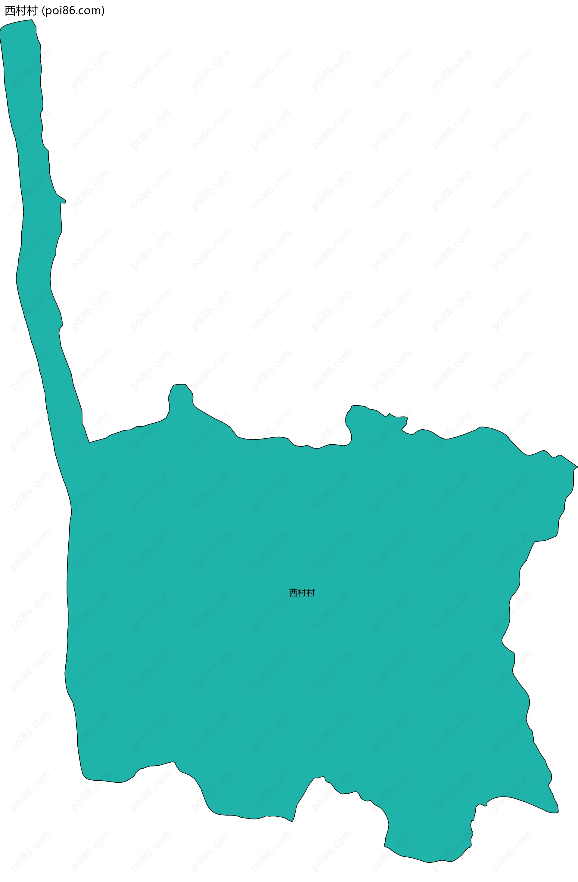西村村边界地图