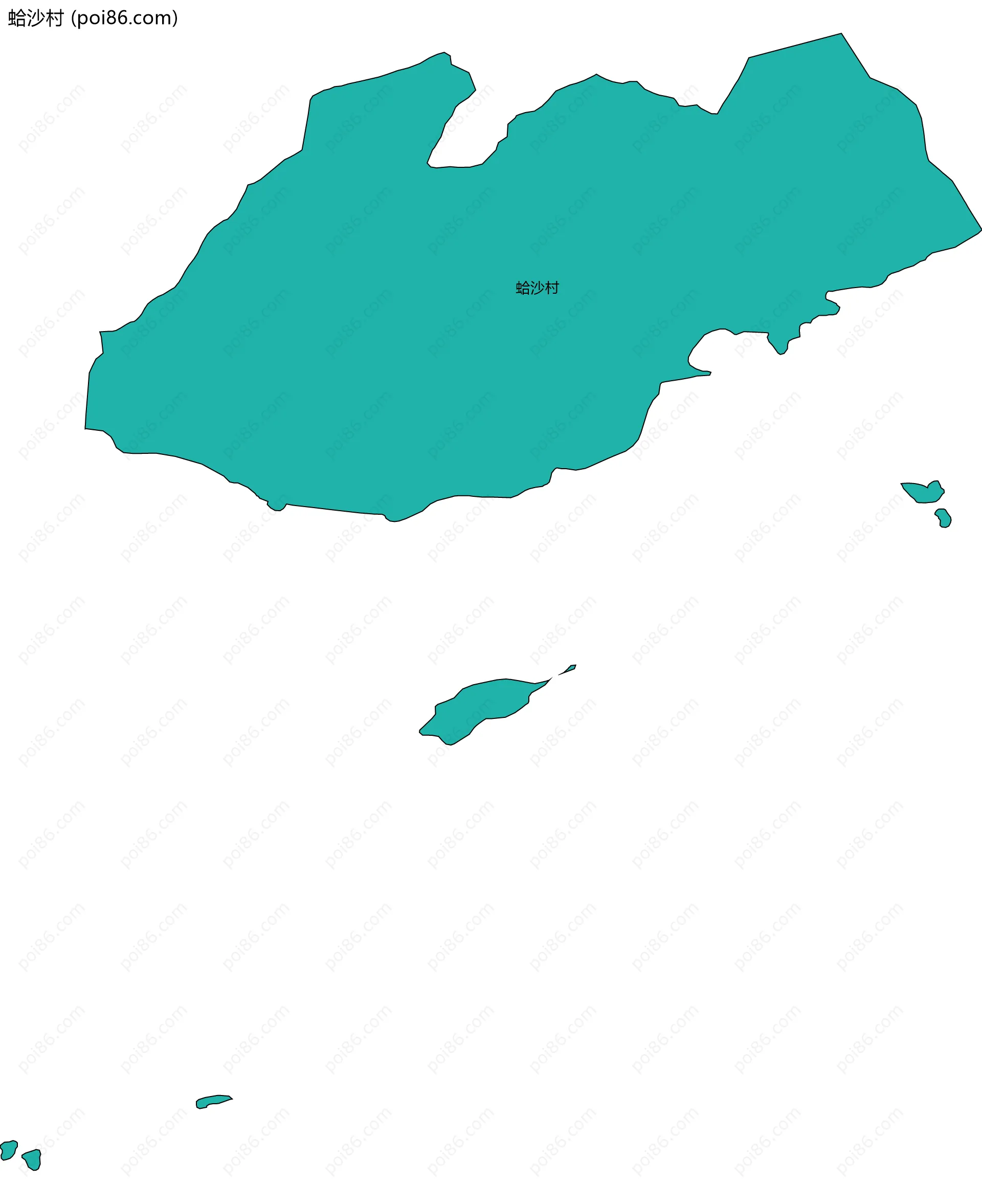 蛤沙村边界地图