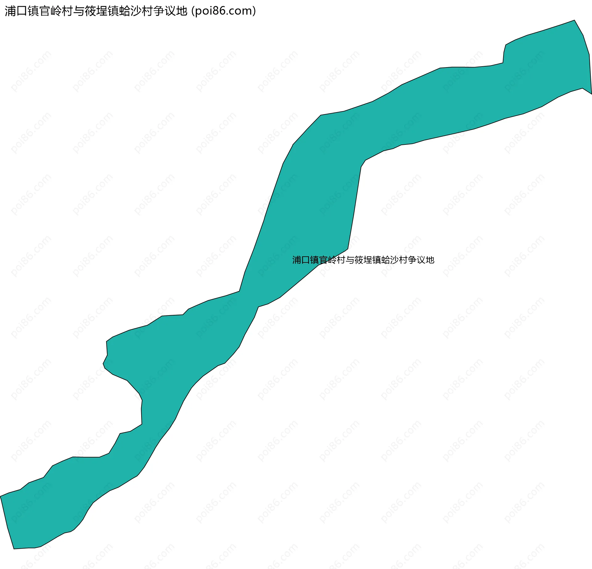 浦口镇官岭村与筱埕镇蛤沙村争议地边界地图