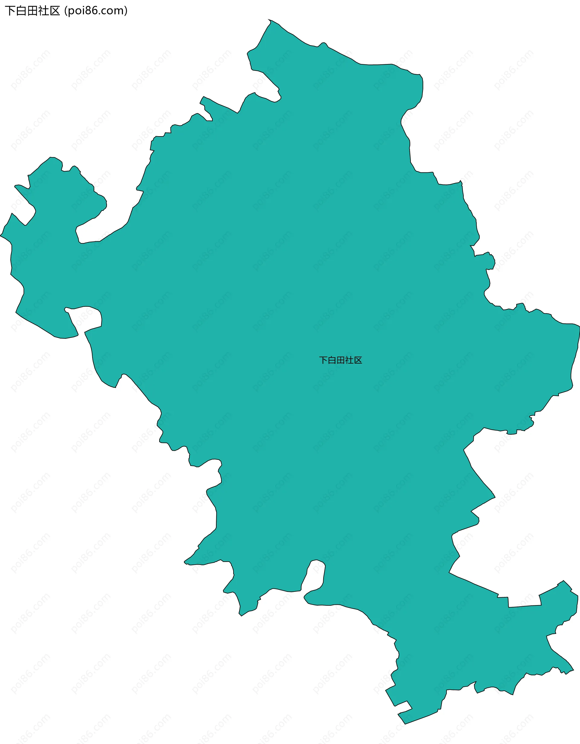 下白田社区边界地图