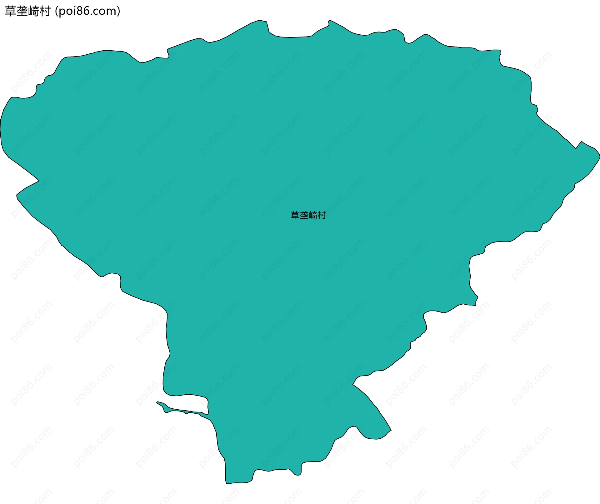 草垄崎村边界地图